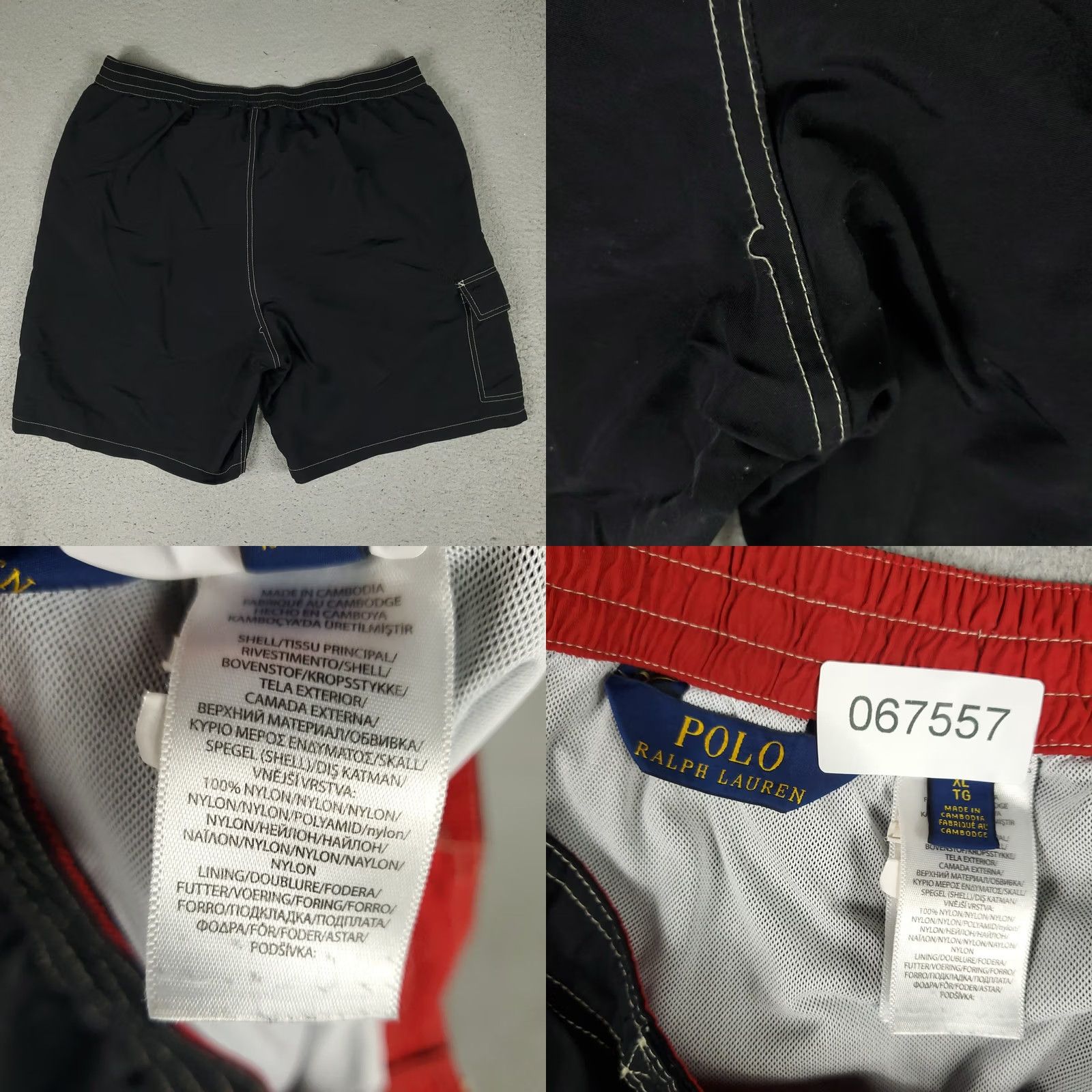Polo Ralph Lauren Ralph Lauren Shorts Mens XL Black Red Pony Beach Board Swim Trunks Size US 36 / EU 52 - 8 Thumbnail
