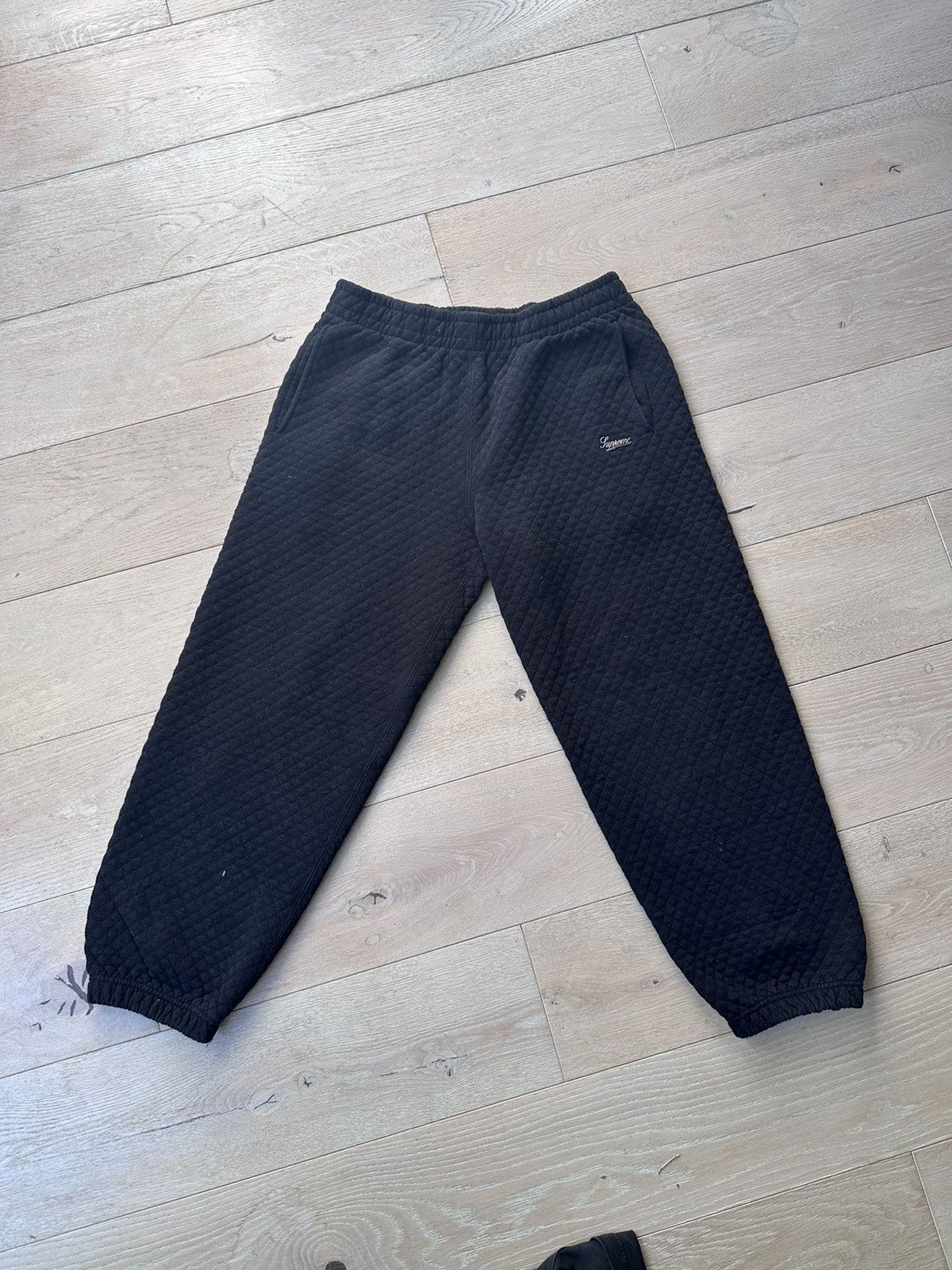 Image of Supreme Quilted Sweatpants in Black, Men's (Size 30)