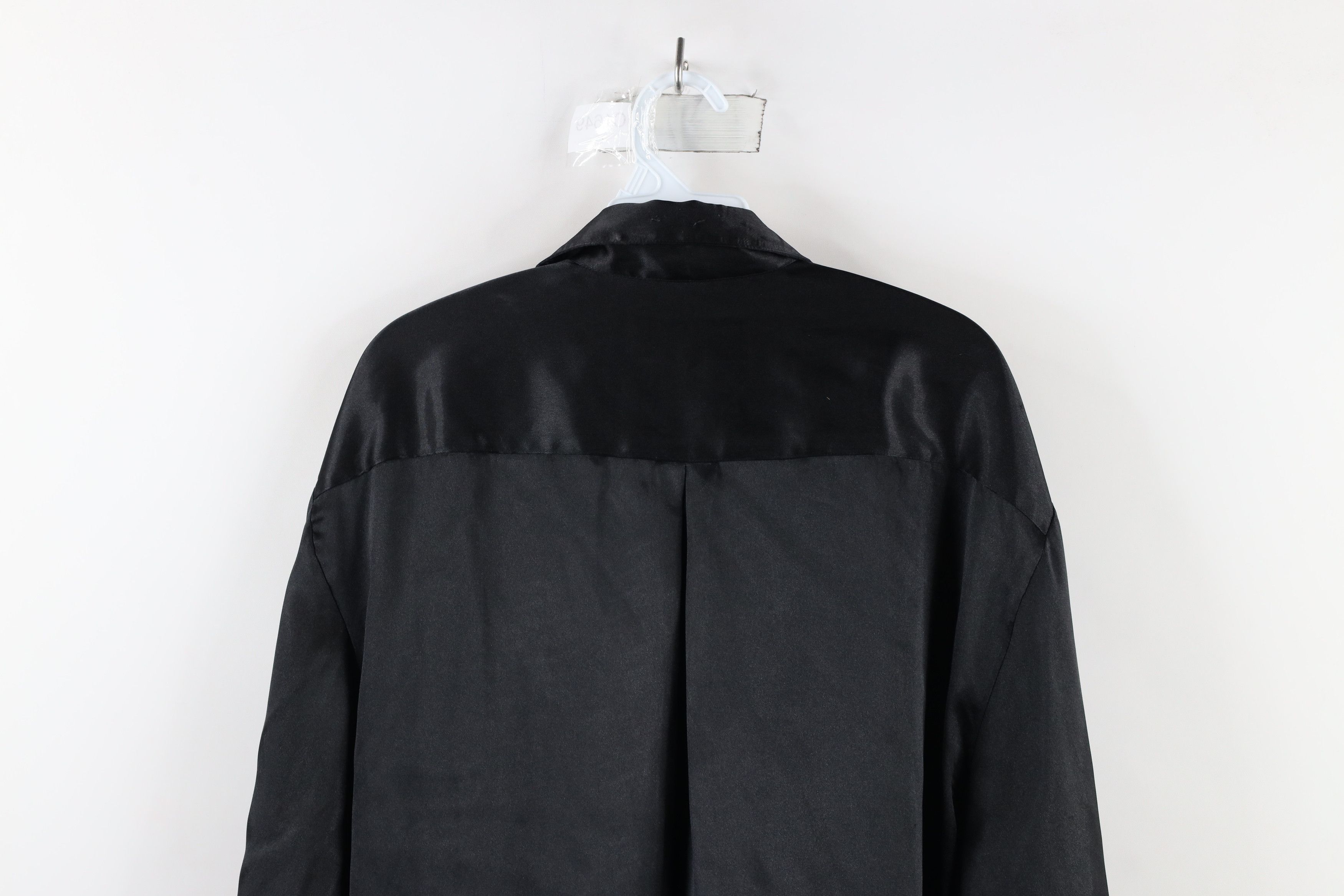 Vintage Vintage 90s Streetwear Polyester Collared Button Shirt Black Size US M / EU 48-50 / 2 - 14 Thumbnail
