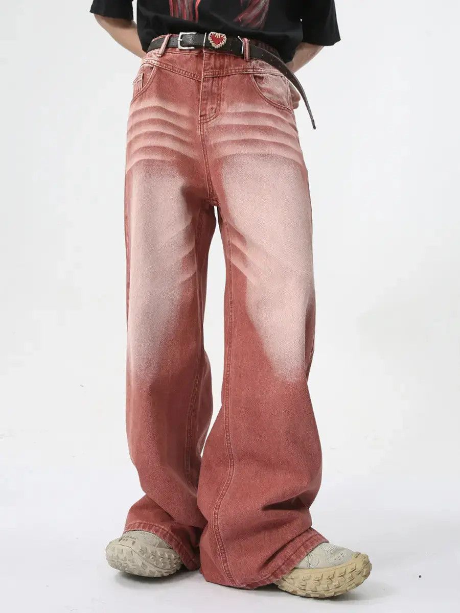 Japanese Brand Retro straight leg wide leg high street jeans Size US 32 / EU 48 - 5 Thumbnail