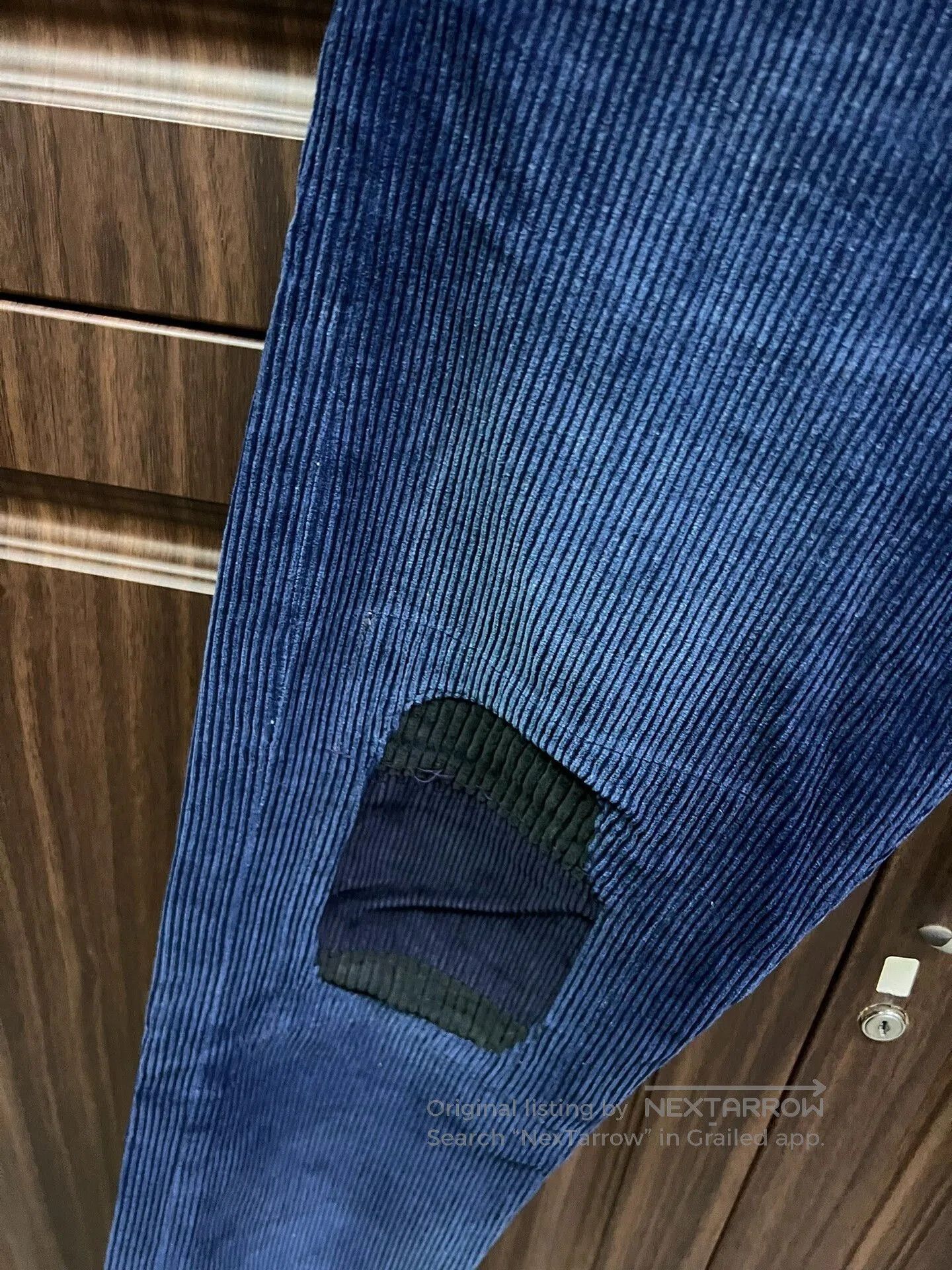RRL Ralph Lauren RRL Blue Dyed Corduroy Pants with Patches. Size US 30 / EU 46 - 2 Thumbnail