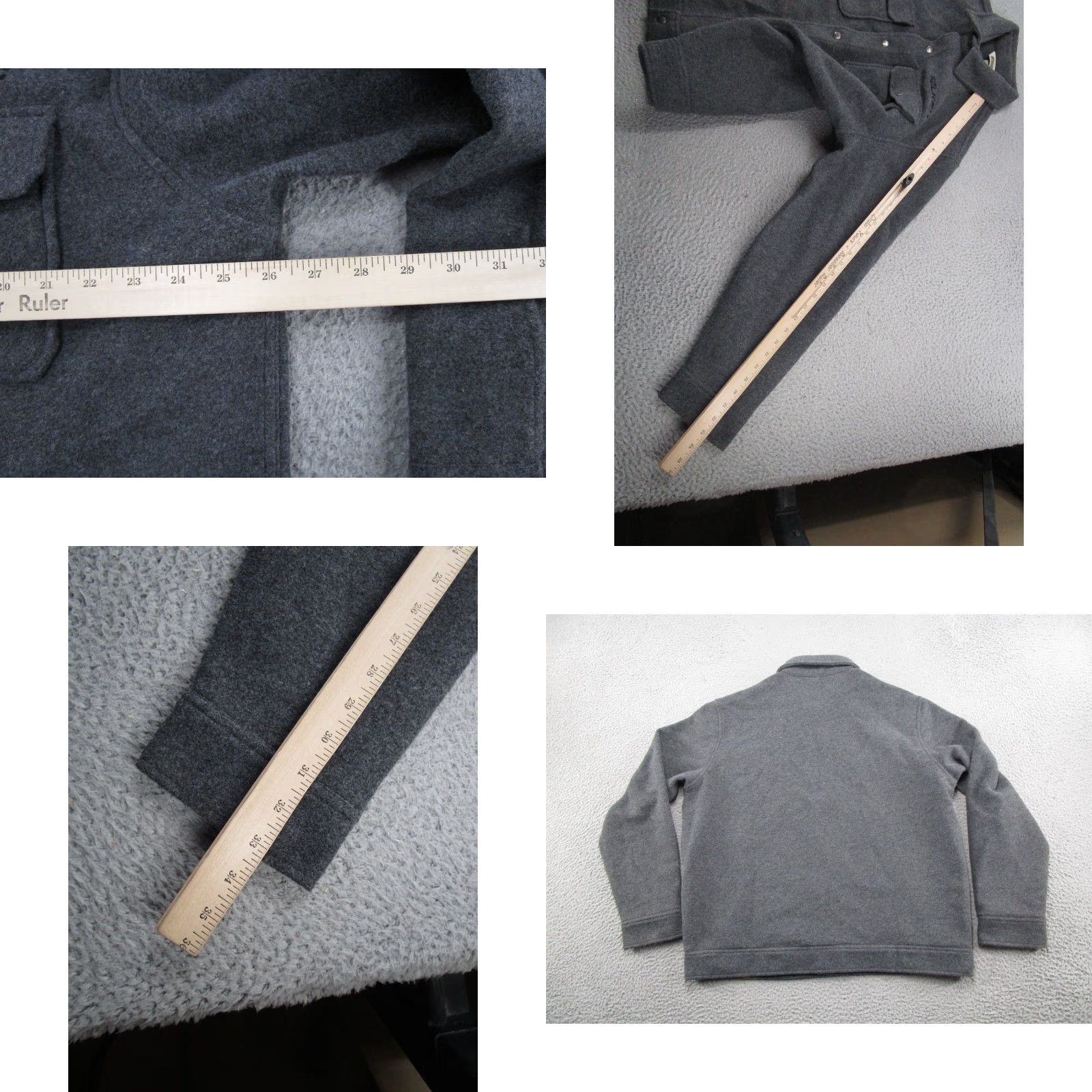 FALKE Russell Outdoors Shirt Shacket XL Gray Cotton Flannel Jacket Snap Up Mid-Length Lined Vintage: No Size US XL / EU 56 / 4 - 8 Thumbnail