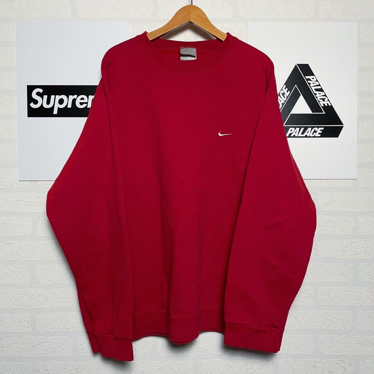 Nike × Vintage Vintage Nike 90s nike crewneck sweatshirt Red Size US XXL / EU 58 / 5 - 1 Thumbnail