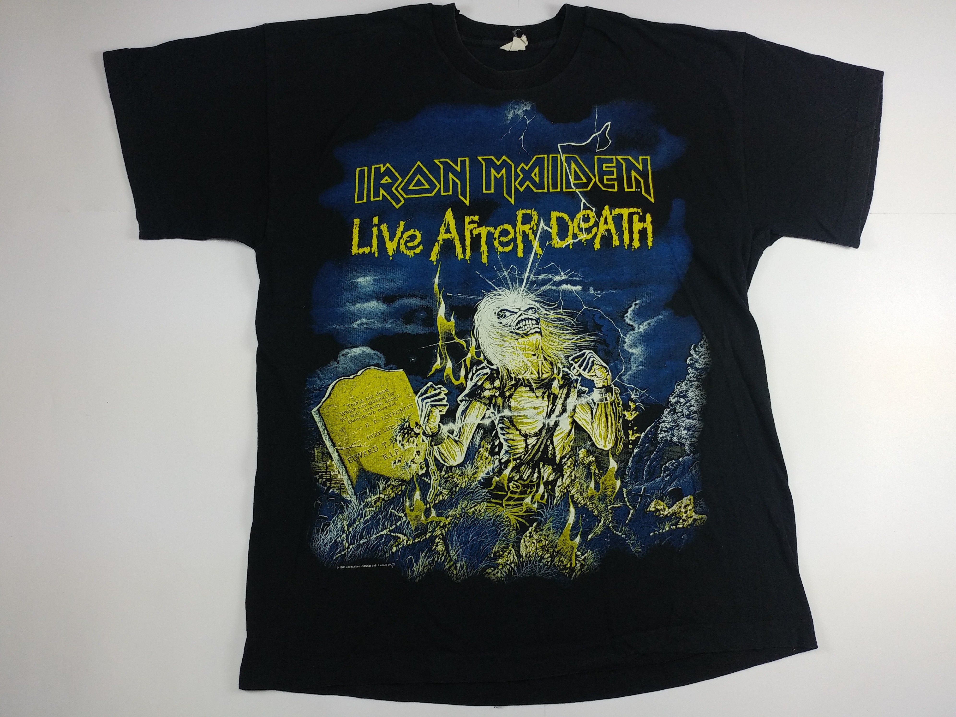 Vintage Vintage Iron Maiden T-Shirt 1985 Live After Death Tour, XL Size US XL / EU 56 / 4 - 1 Thumbnail