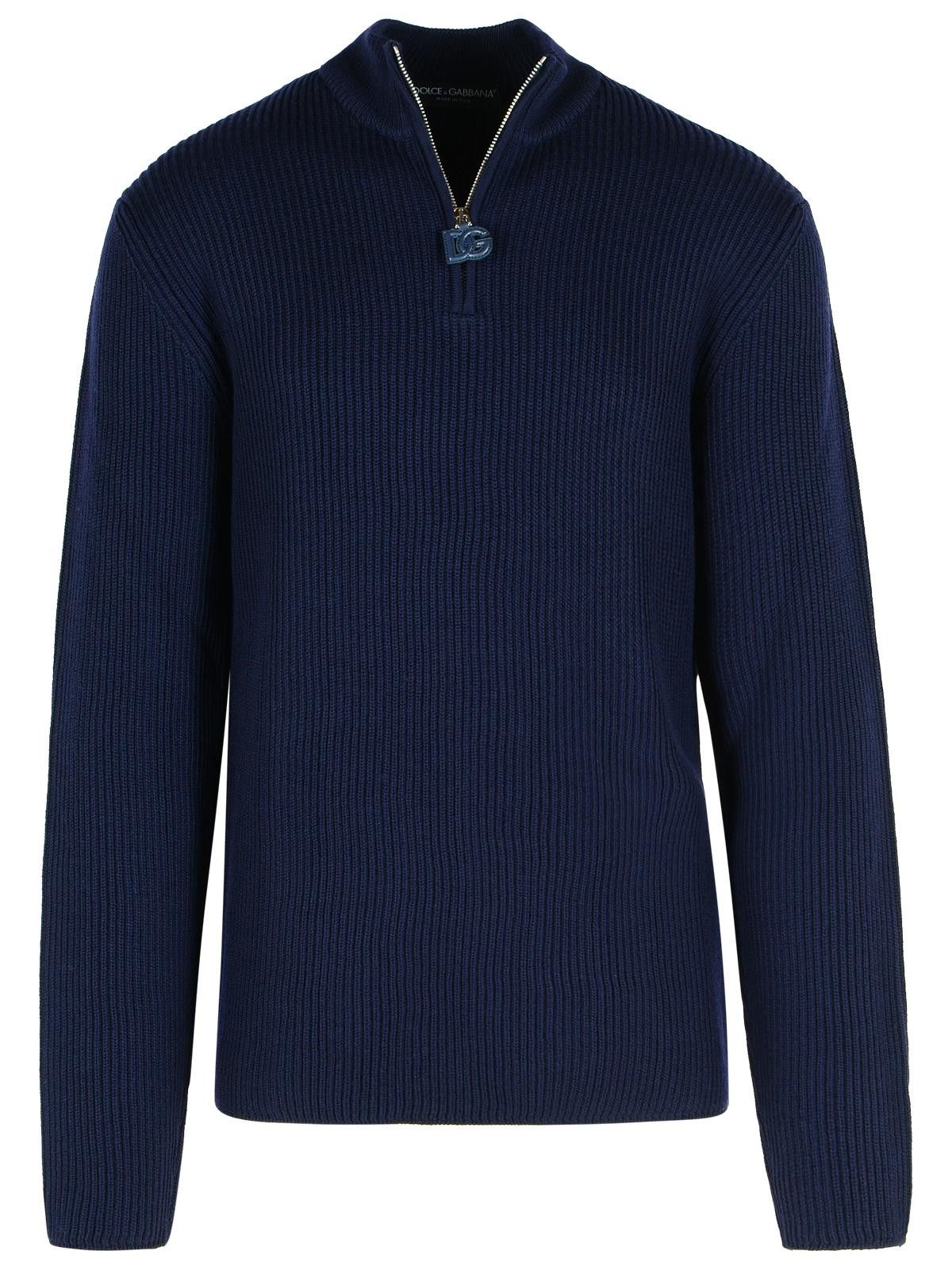 Dolce & Gabbana DOLCE & GABBANA Navy Virgin Wool Sweater Size US XL / EU 56 / 4 - 1 Thumbnail