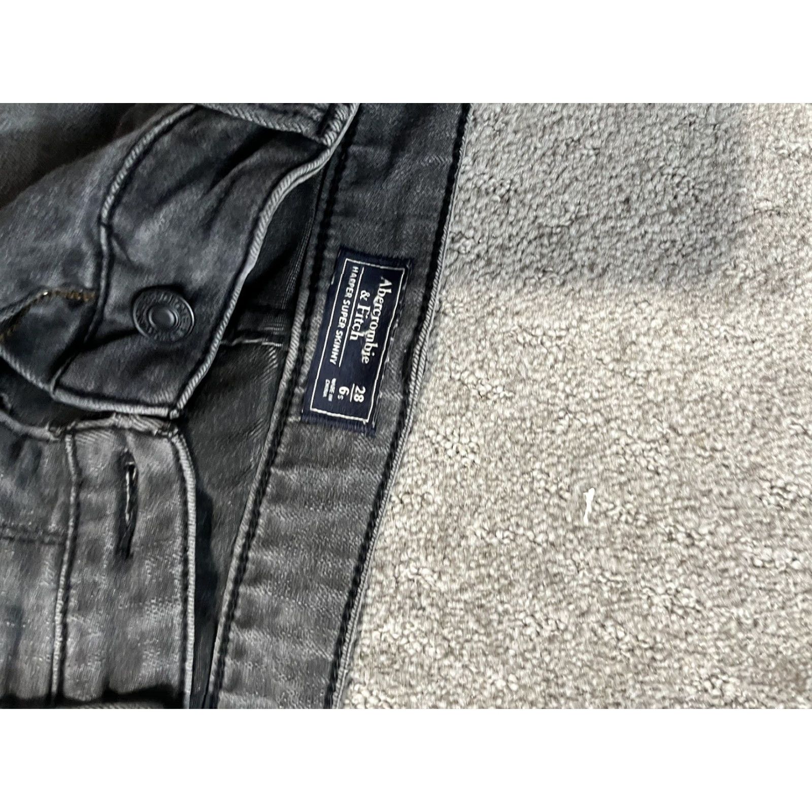 Abercrombie & Fitch Abercrombie & Fitch Womens Jeans Black 28 Inseam 28 Skinny Super Harper Dark Denim Cotton Pockets Button 6 Regular Size 28x28 A&F Size 28" / US 6 / IT 42 - 5 Thumbnail