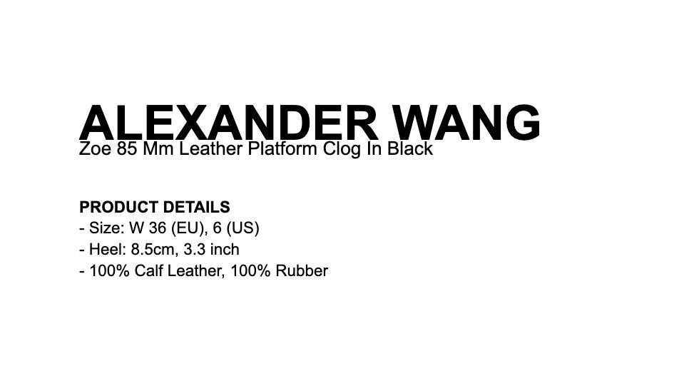 Alexander Wang ALEXANDER WANG Zoe 85 Mm Leather Platform Clog In Black Size US 6 / IT 36 - 5 Thumbnail