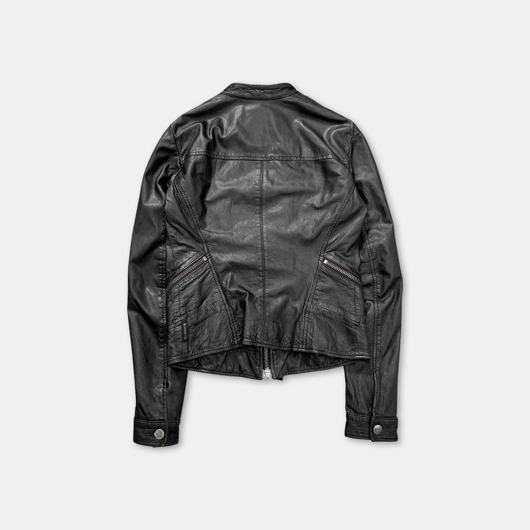 Armani Armani Jeans Avant-Garde Black Leather Jacket Size US S / EU 44-46 / 1 - 5 Thumbnail