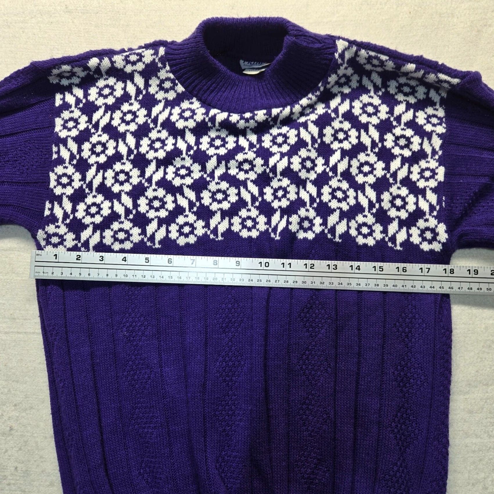 Vintage Pride Women's Long Sleeve Pullover Sweater Adult Large Purple Snowflake Made in America Size L / US 10 / IT 46 - 5 Thumbnail