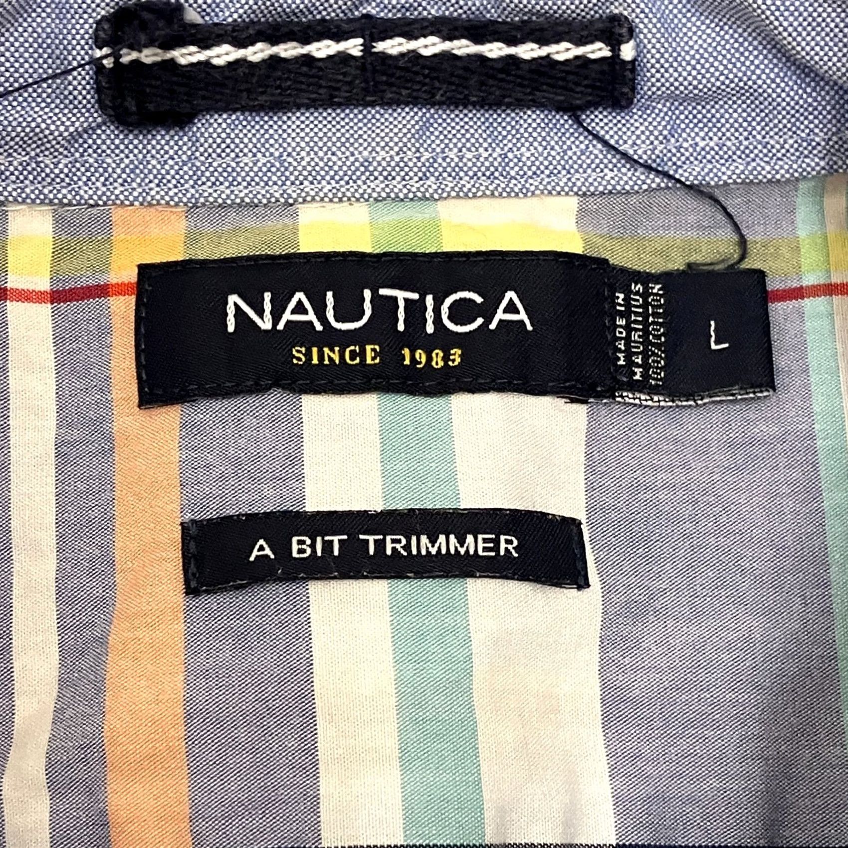 Nautica Nautica Shirt Mens Large Check Multicolour Button Down Short Sleeve Cotton Size US L / EU 52-54 / 3 - 5 Thumbnail