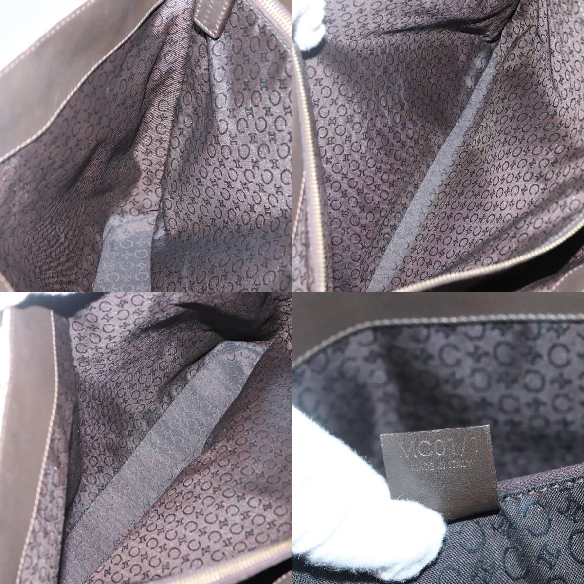 Celine CELINE C Macadam Canvas Tote Bag Gold White Size ONE SIZE - 12 Thumbnail