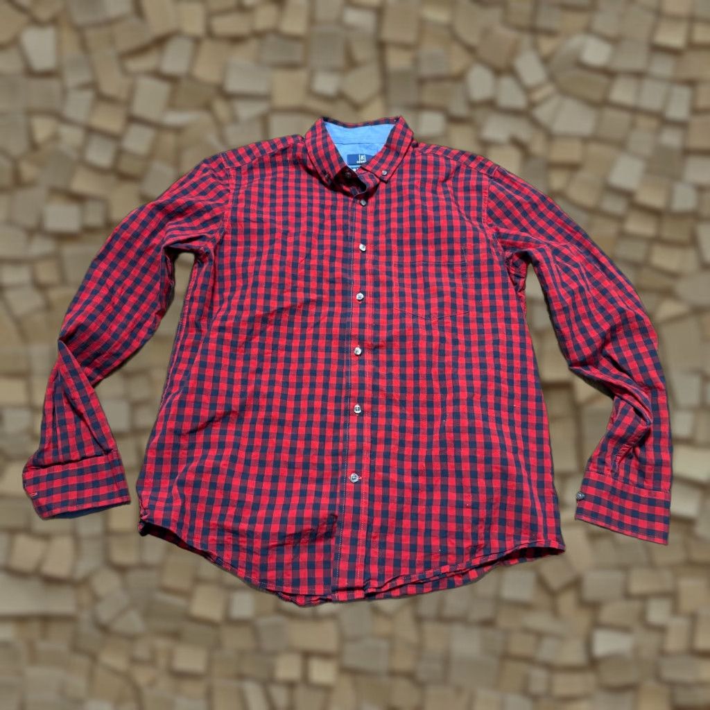 George George Shirt Men’s Medium Red Black Long Sleeve Button Up Shirt Classic Fit Size US M / EU 48-50 / 2 - 1 Thumbnail