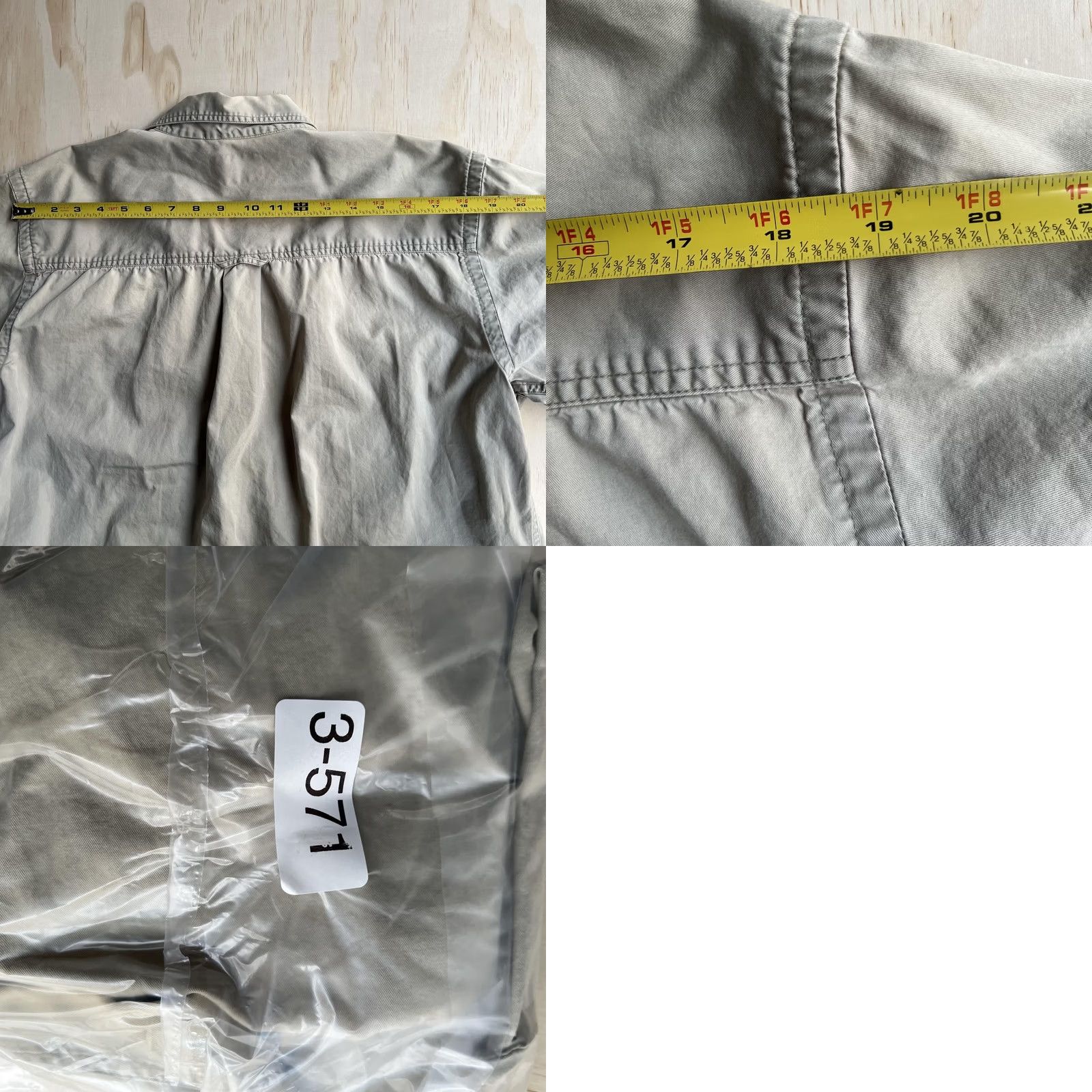Wrangler Wrangler Rugged Wear Shirt Mens Large Gray Short Sleeve Button Front Cotton Twill Pockets Size US L / EU 52-54 / 3 - 8 Thumbnail