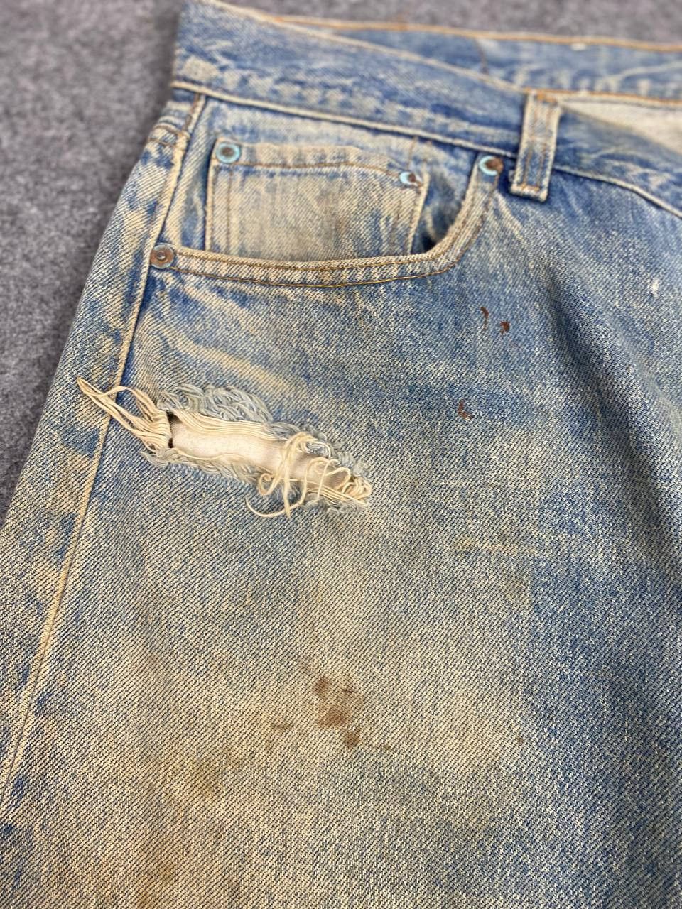 Levi's vintage levis 501-0000 distressed denim nice design Size US 38 / EU 54 - 10 Thumbnail