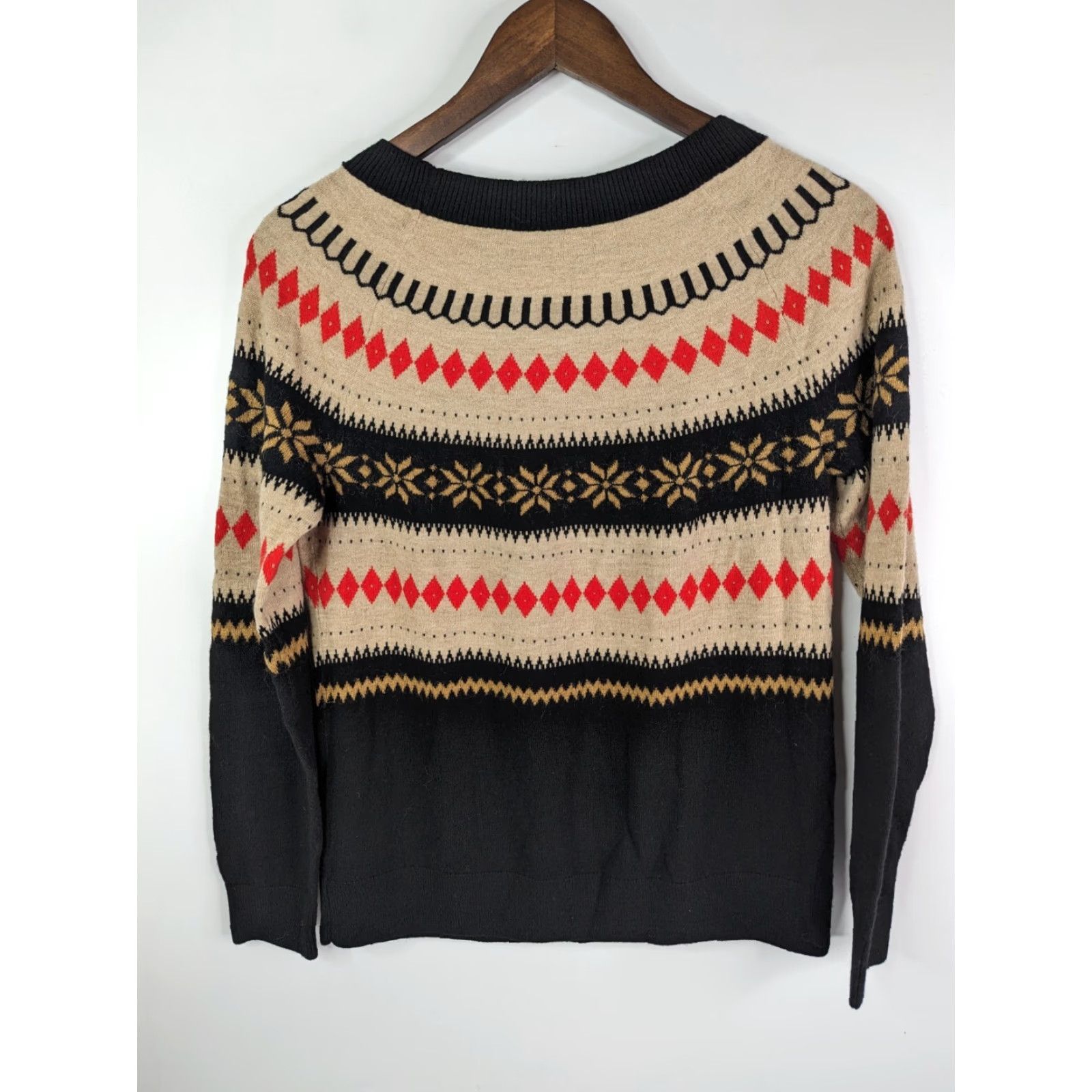 Talbots Talbots Sweater Knit Wool Mohair Nylon Fair Isle Raglan Sleeve Round Neck Multicolor Ski Casual Travel Womens Petite M Size M / US 6-8 / IT 42-44 - 5 Thumbnail