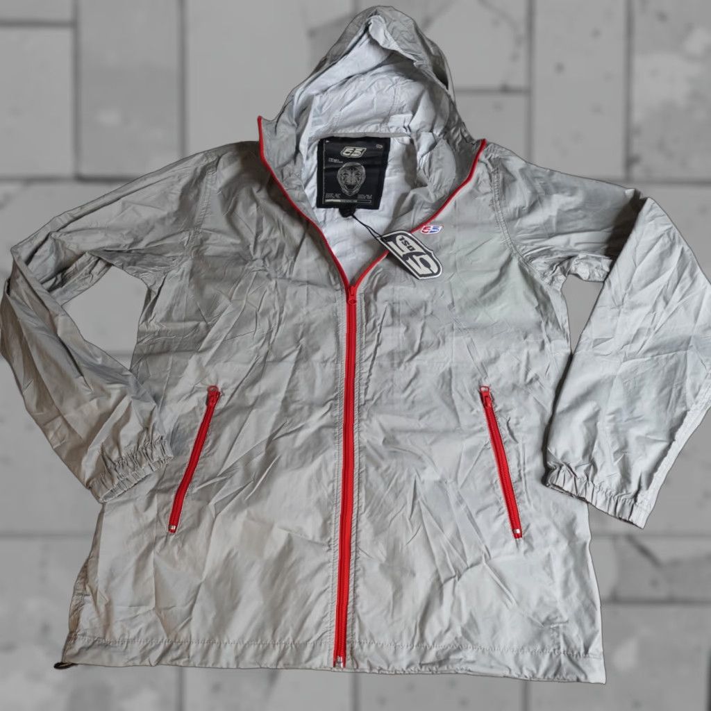 Vintage 55DSL Mens Jacket XL Gray Full Zip Hooded NEW Windbreaker Coat Mid-Length Nylon Solid Pattern Size US XL / EU 56 / 4 - 1 Thumbnail