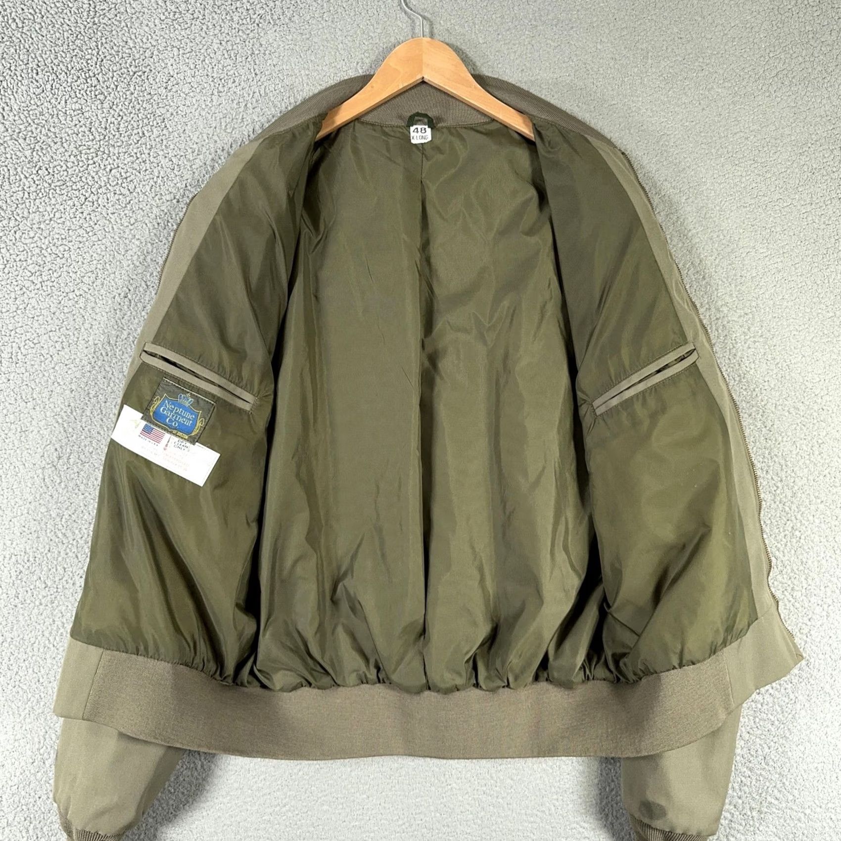 Olive VINTAGE USMC Marine Corps jacket Mens 48 X-Long Olive Green Wool Zip Epaulets Military 90s Made USA Size US M / EU 48-50 / 2 - 7 Thumbnail