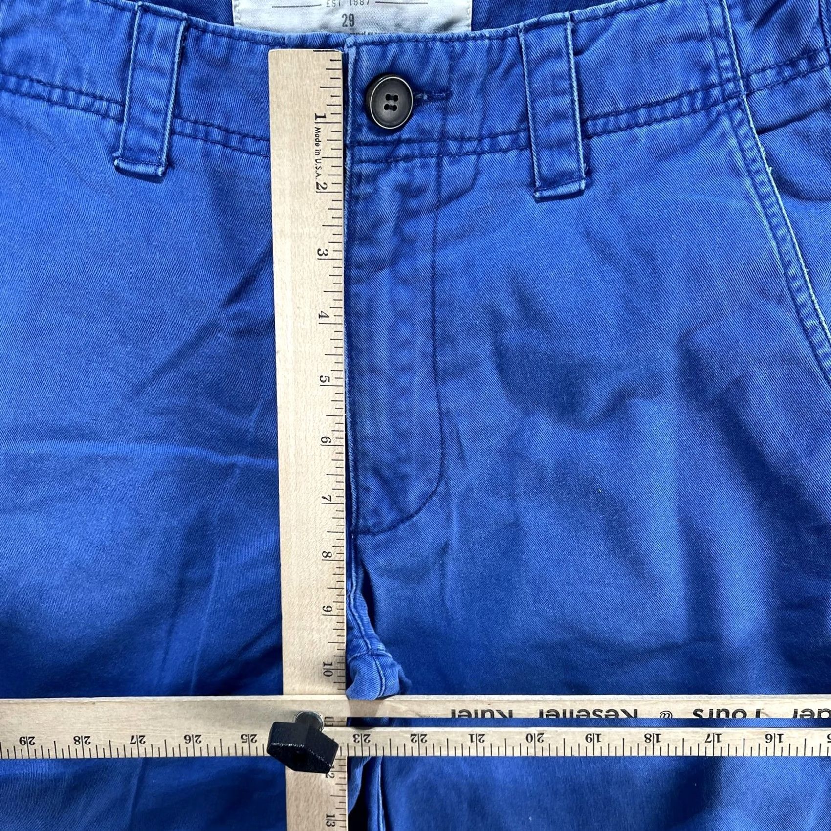 Vintage Aeropostale Shorts Mens 29 Blue Chino Twill Flat Front Casual Cotton Zip Fly Size US 29 - 6 Thumbnail