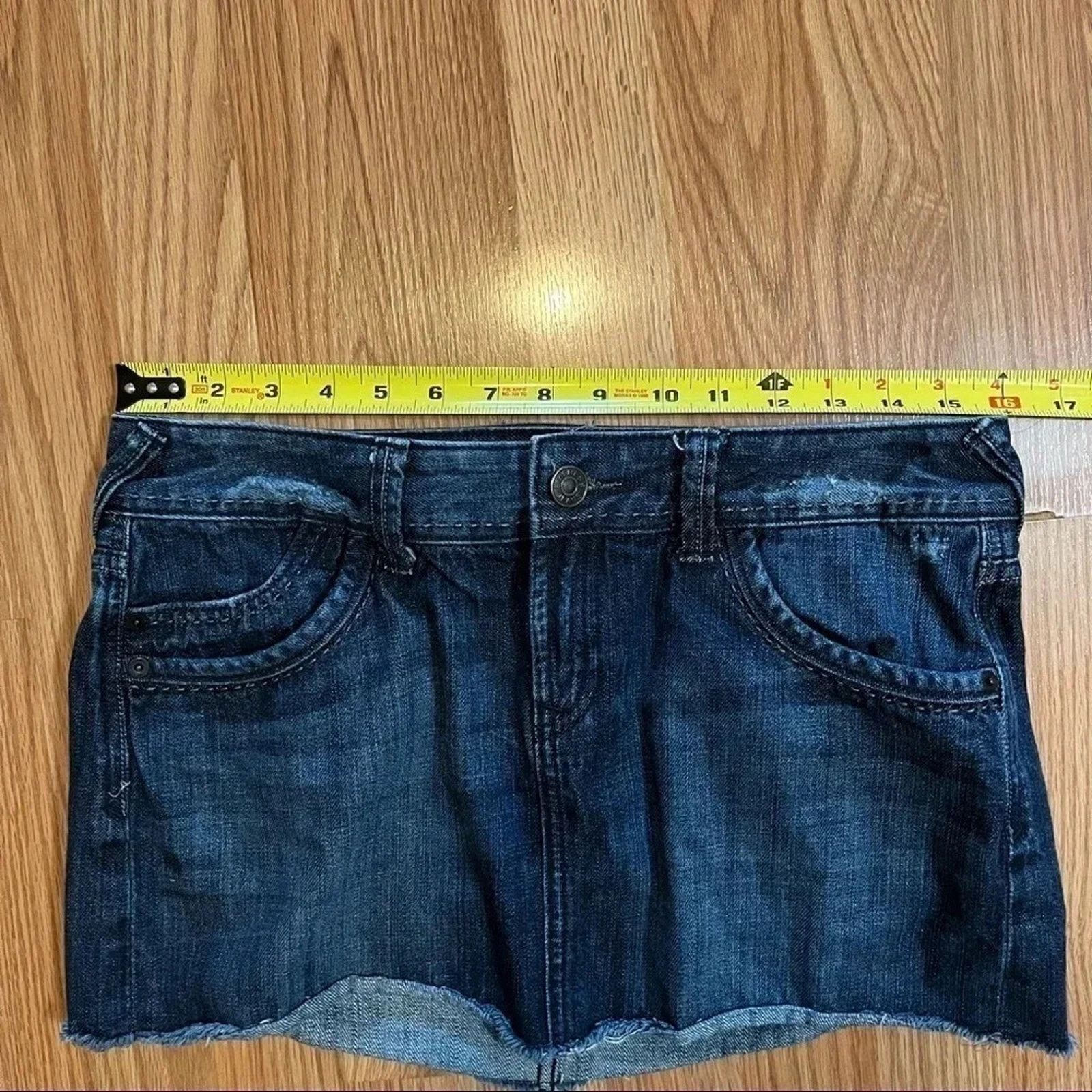 Express Express Vtg y2k Micro Mini Skirt Denim Jean Sz 6 Size 28" / US 6 / IT 42 - 8 Thumbnail
