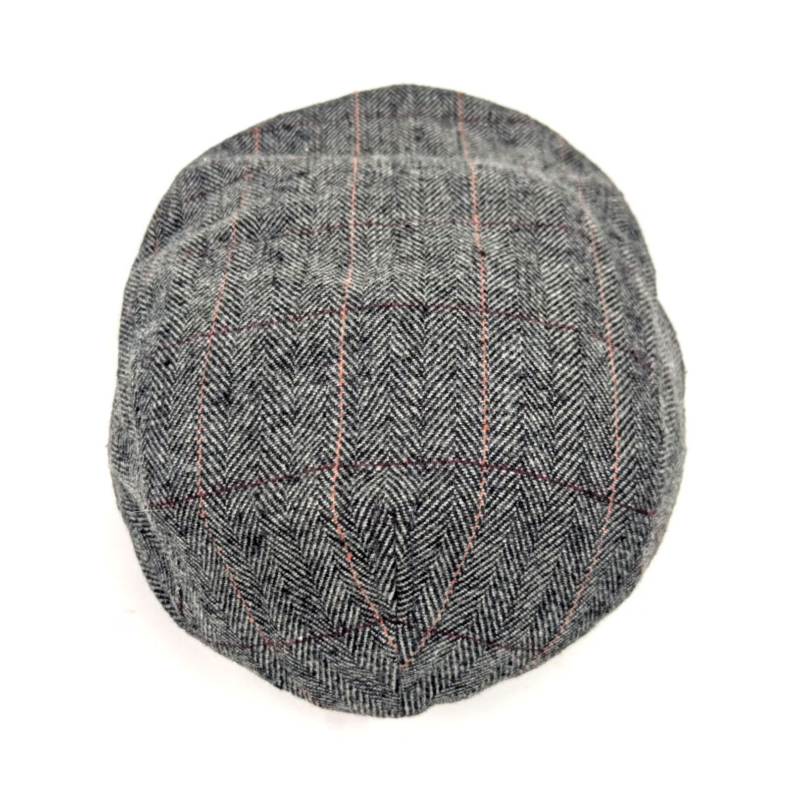 Vintage Wonderful Fashion Newsboy Wool Blend Tweed Herringbone Cabby Cal Hat One Size Velvet? Size ONE SIZE - 4 Thumbnail