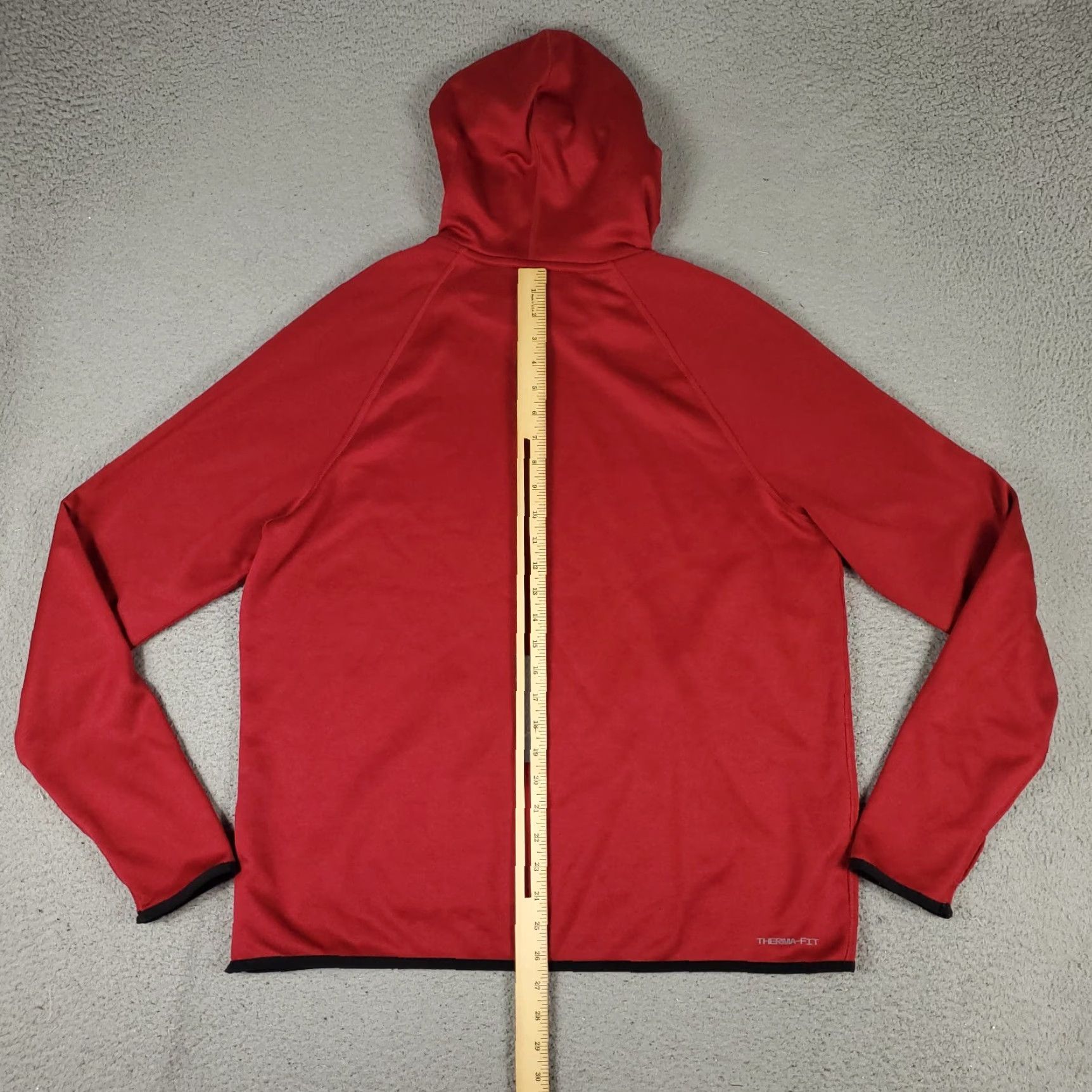 Nike Nike Hoodie L Red Pullover Sweatshirt Logo Knit 100% Polyester All Seasons Hooded Baseball Golf Womens Size L / US 10 / IT 46 - 6 Thumbnail