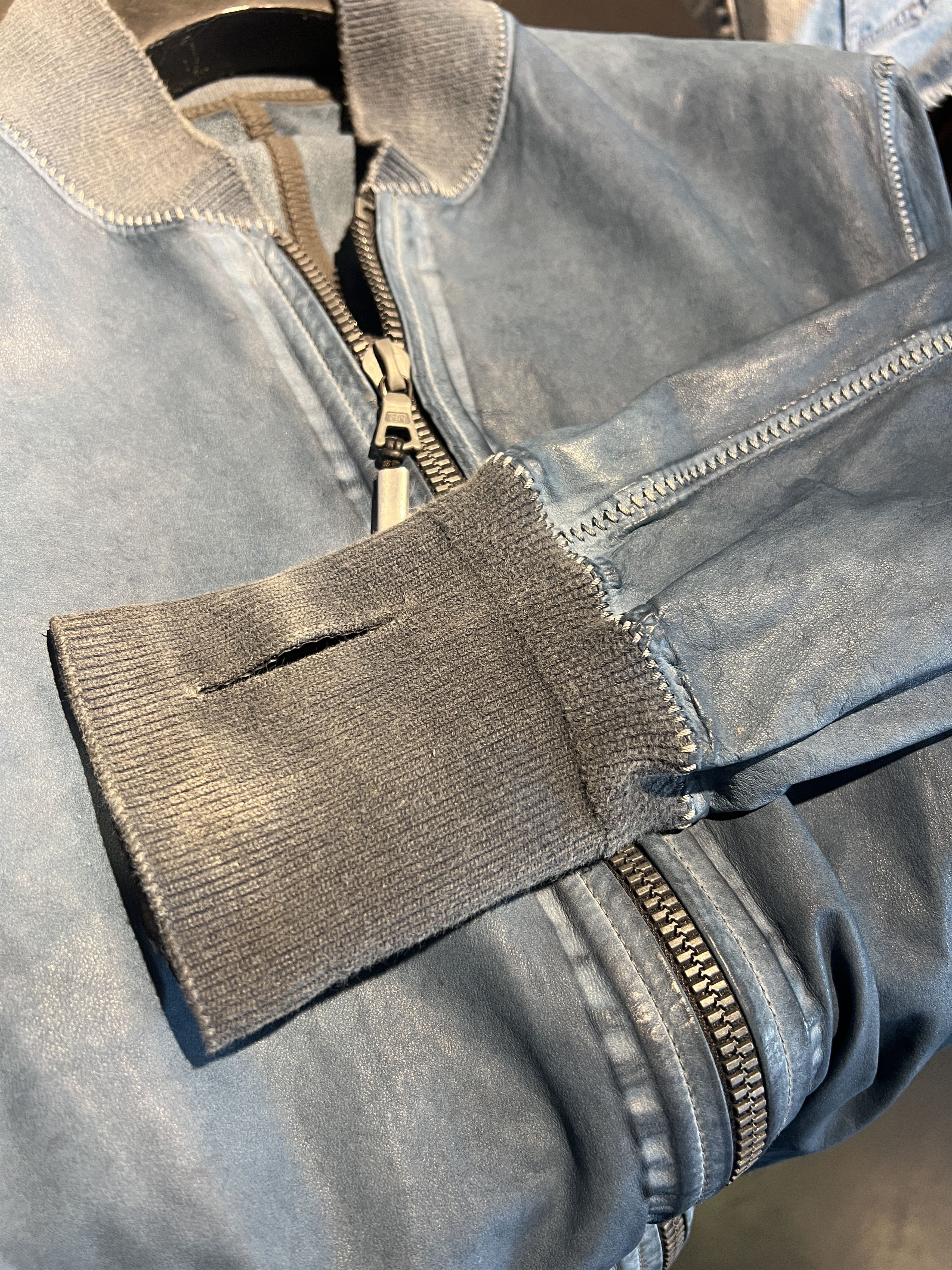 Isaac Sellam Experience Isaac Sellam Blue Calf Leather Bomber (FR 46 / S) Size US S / EU 44-46 / 1 - 6 Thumbnail