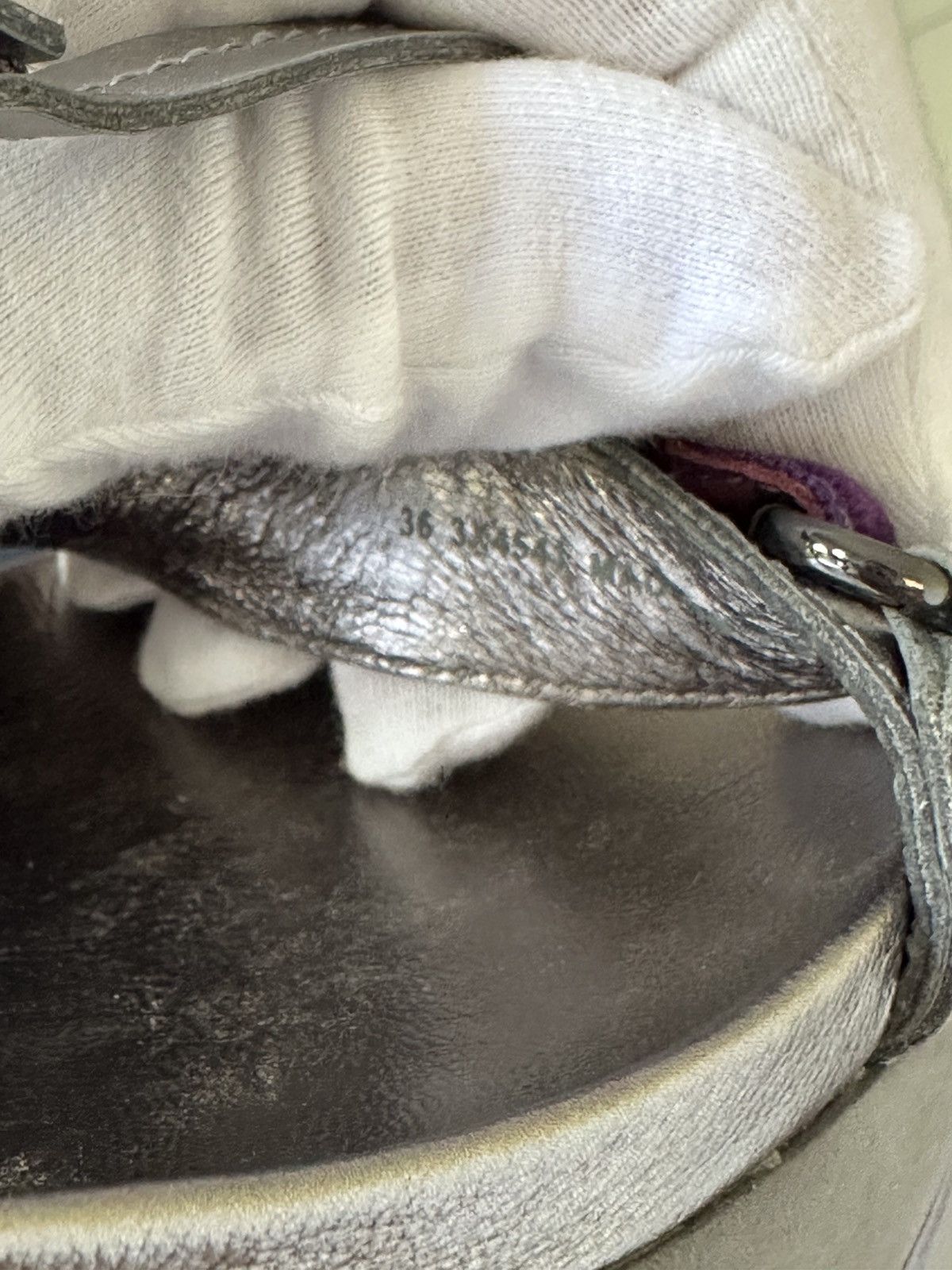 Prada Prada wedge sandals leather velvet grey / purple with box Size US 6 / IT 36 - 12 Thumbnail