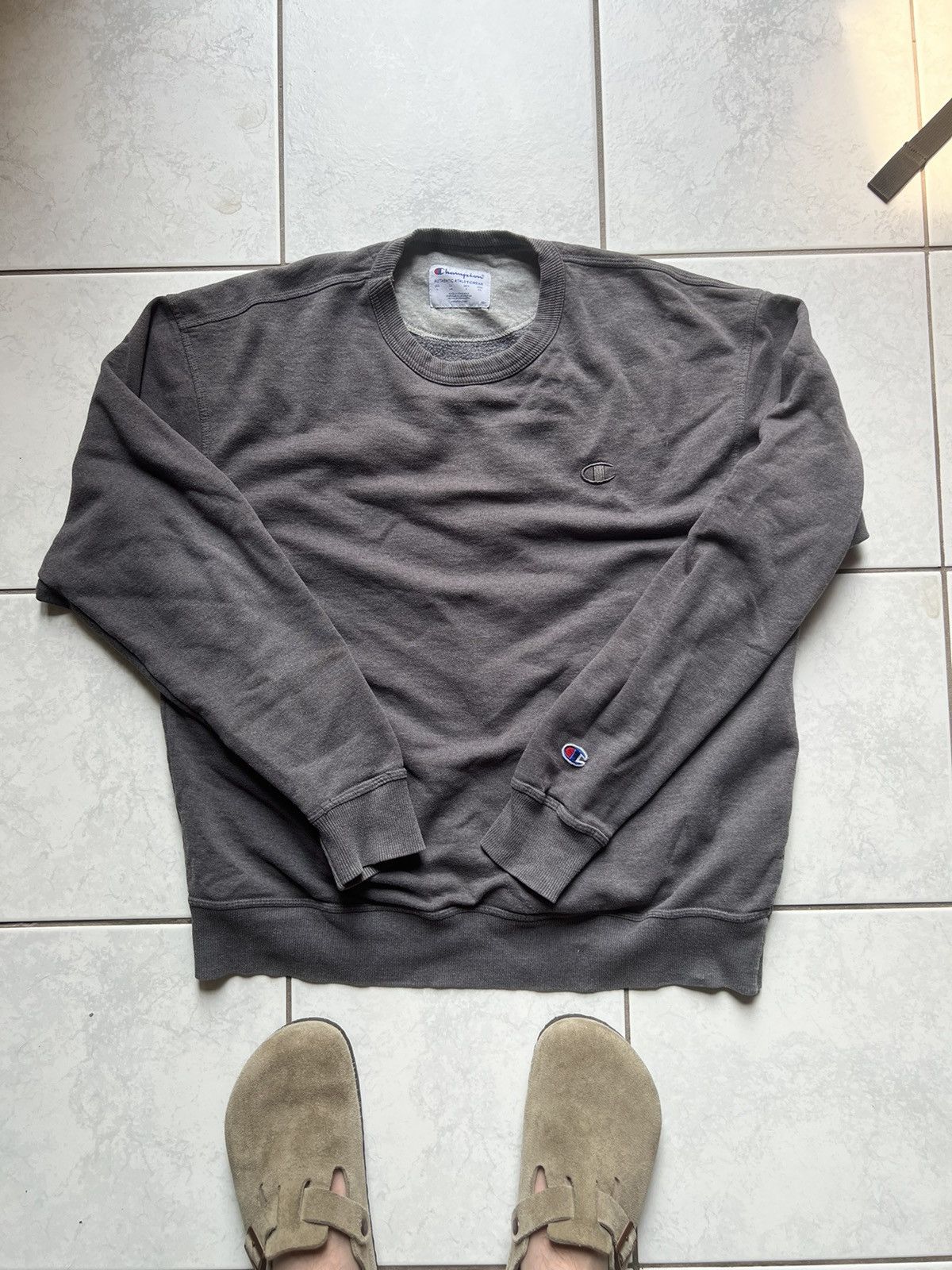 Champion Champion Y2K Grey Hoodie Crew Neck Size US L / EU 52-54 / 3 - 1 Thumbnail