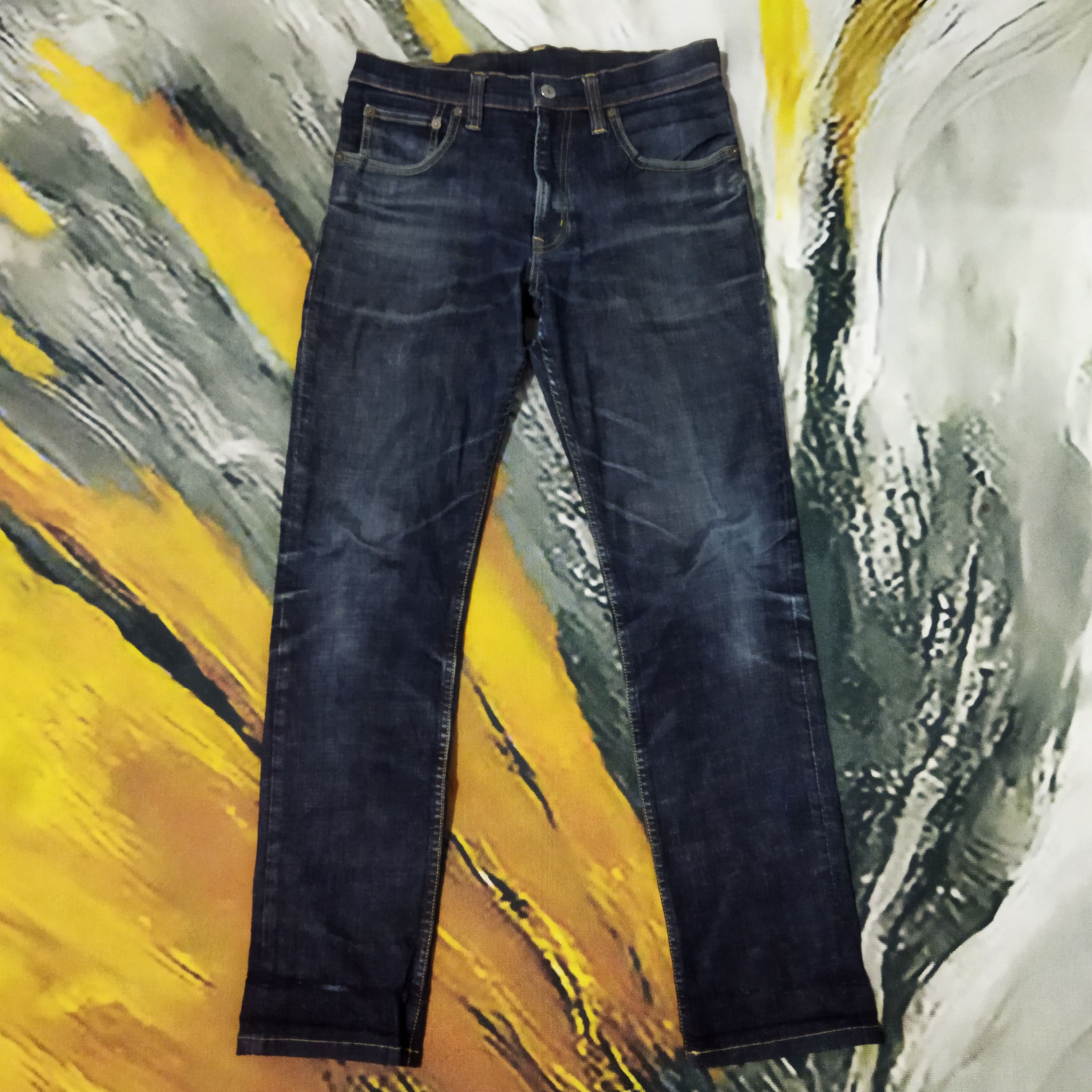 image of Vintage Japanese Spring Waist Distressed Black Jeans Pants, Men's (Size 29)