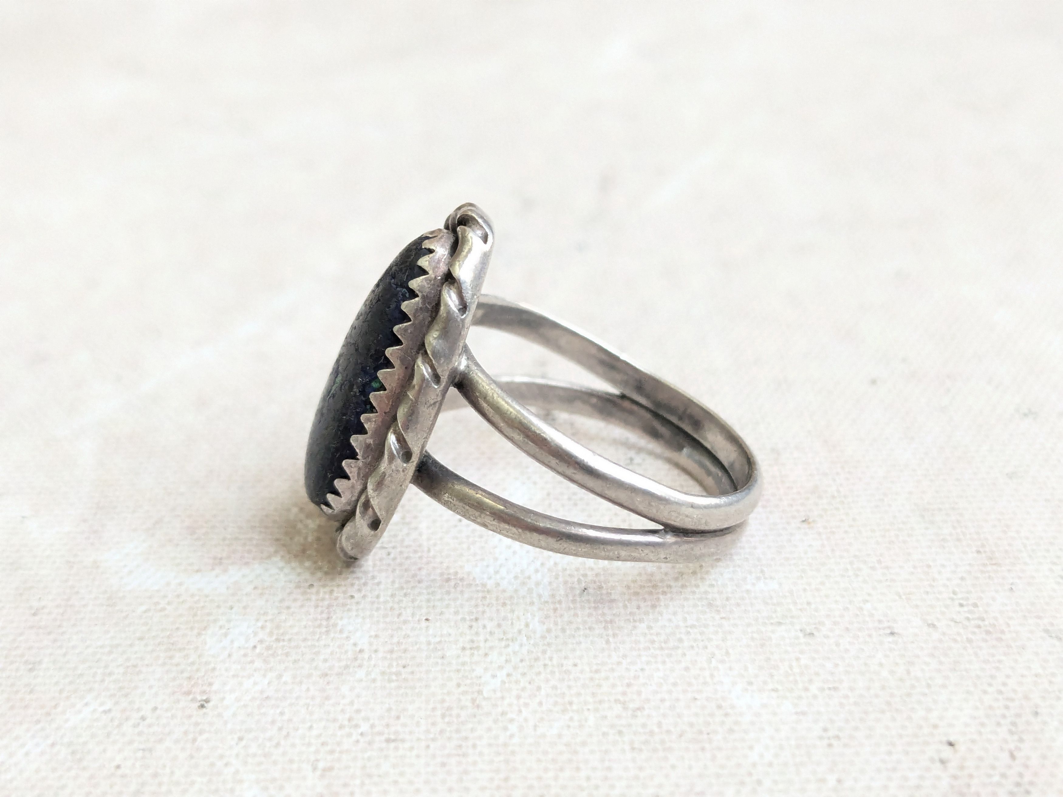 Sterling Silver Vintage Sterling Silver Ring Azurite 7.75 Native Southwest Size ONE SIZE - 3 Thumbnail