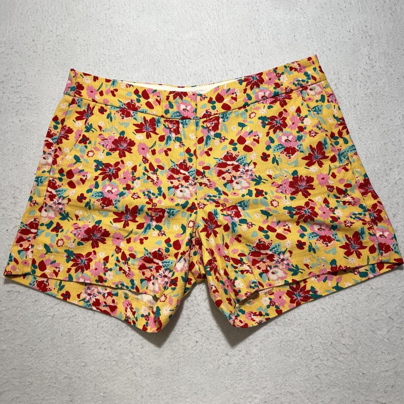 J.Crew J. Crew Yellow Floral 5" Inseam Colorful Knit Zip + Clasp Size 28" / US 6 / IT 42 - 1 Thumbnail