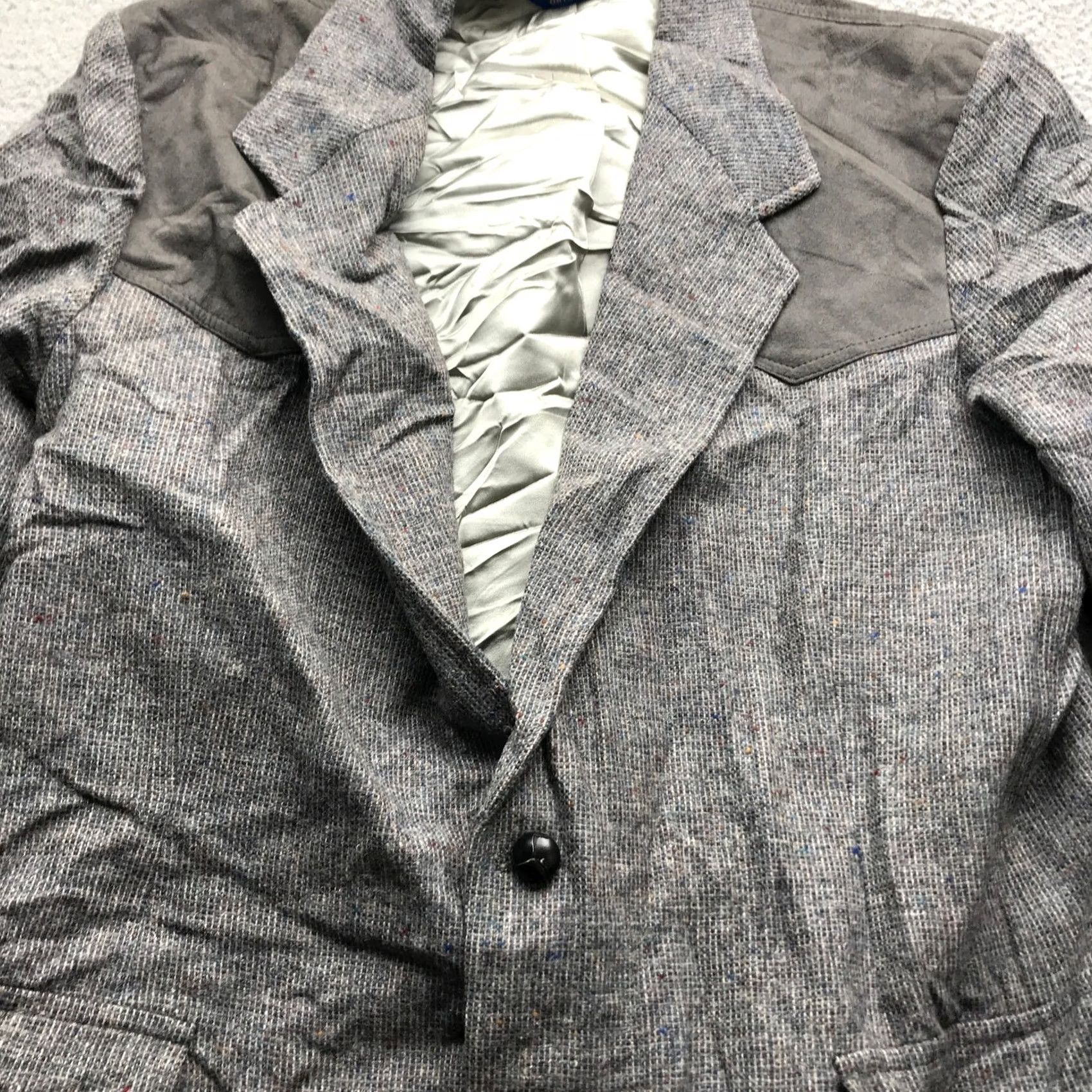 Pendleton VINTAGE Pendleton Wool Lined Blazer Coat Jacket Mens 46 XXL Notched Collar Pockets Gray Size 46R - 7 Thumbnail