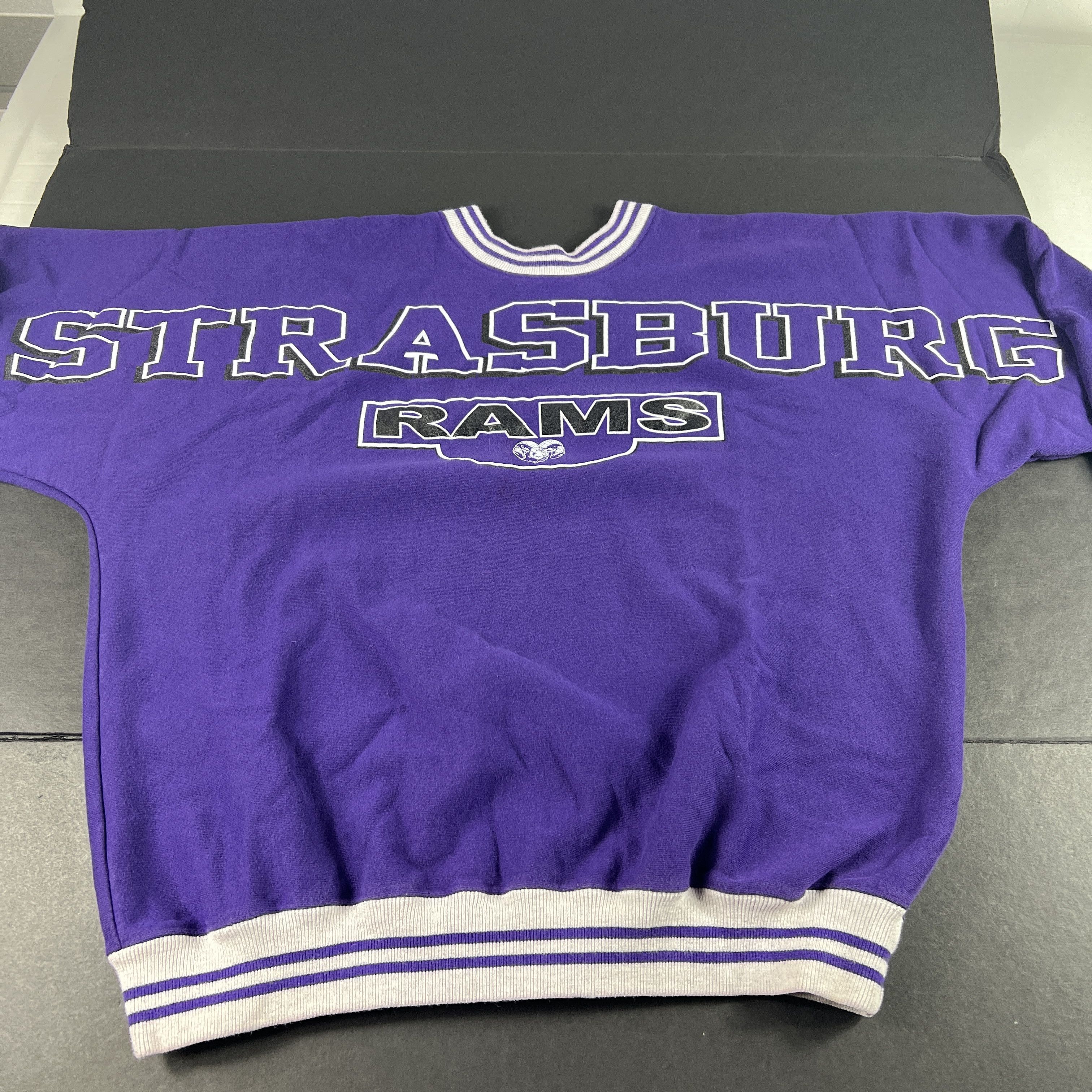 Public School × Vintage VTG 90s Strasburg Rams Virginia Sweatshirt Purple Crewneck Size US XL / EU 56 / 4 - 1 Thumbnail