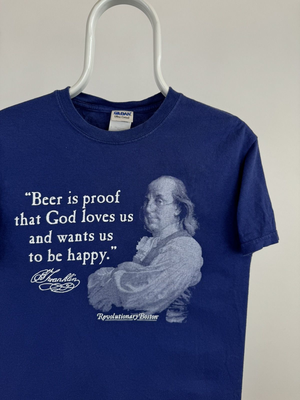 Vintage Vintage Benjamin Franklin Revolutionary Boston Big Logo Tee Size US S / EU 44-46 / 1 - 2 Thumbnail