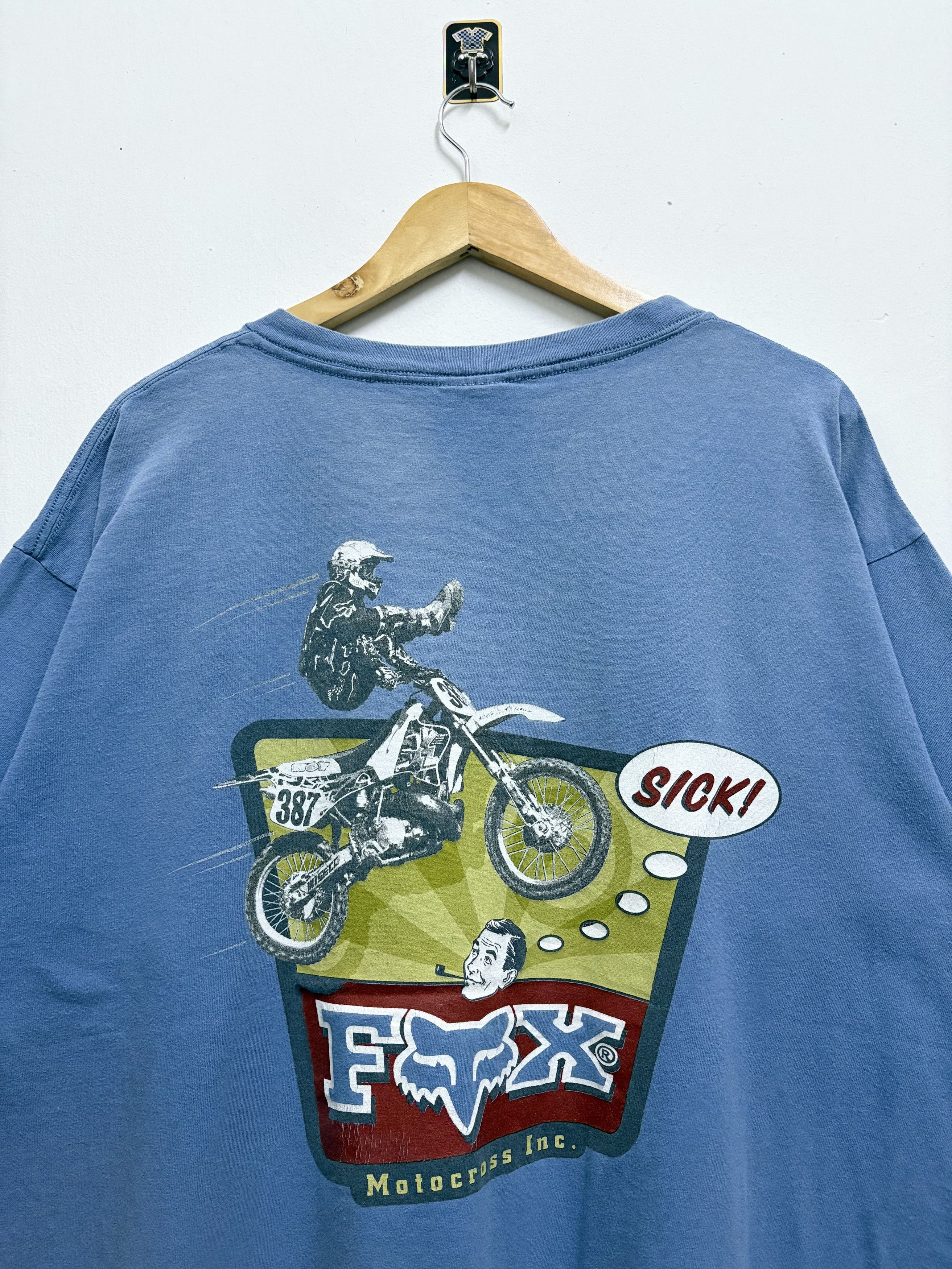 Fox Racing Vintage 90's Fox Factory Racing Motocross " Sick ! " T-Shirt Size US XL / EU 56 / 4 - 3 Thumbnail