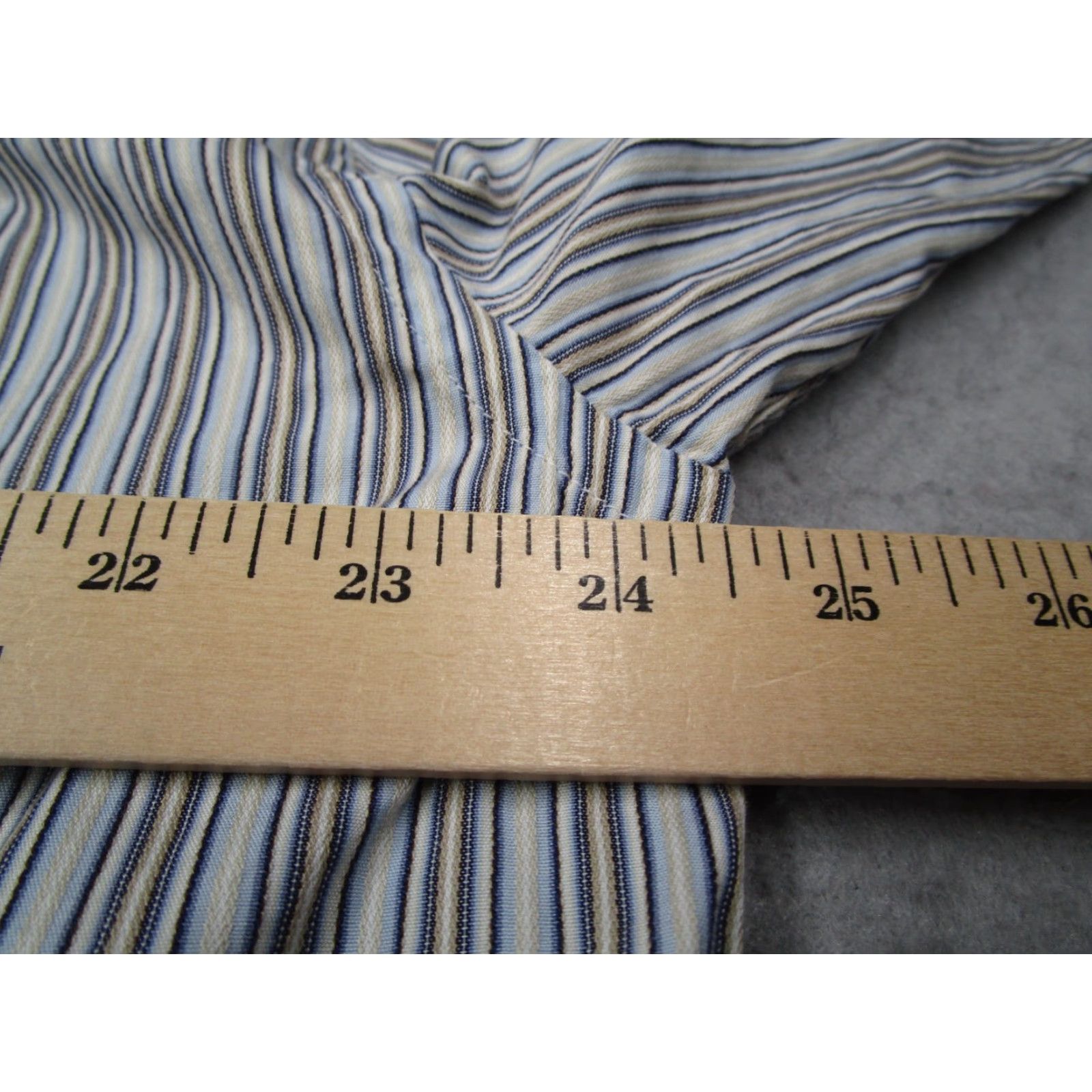 Canali CANALI Dress Shirt Men XL Blue Striped Button Up Textured 100% Cotton Made in Italy Size 46R - 7 Thumbnail