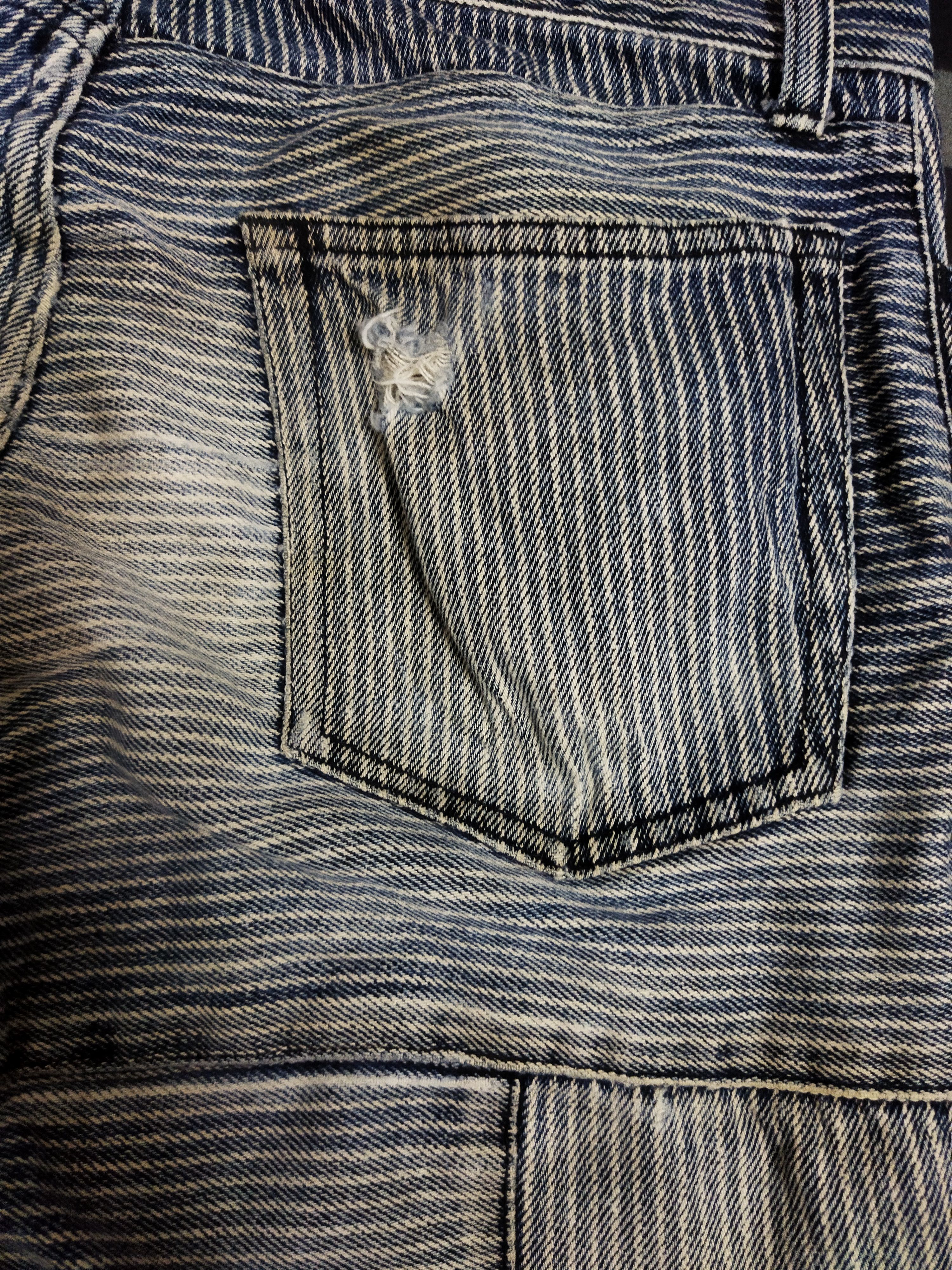 If Six Was Nine × Japanese Brand Flare Rupert The Difference Patchworked Hickory Pants Size US 28 / EU 44 - 4 Thumbnail