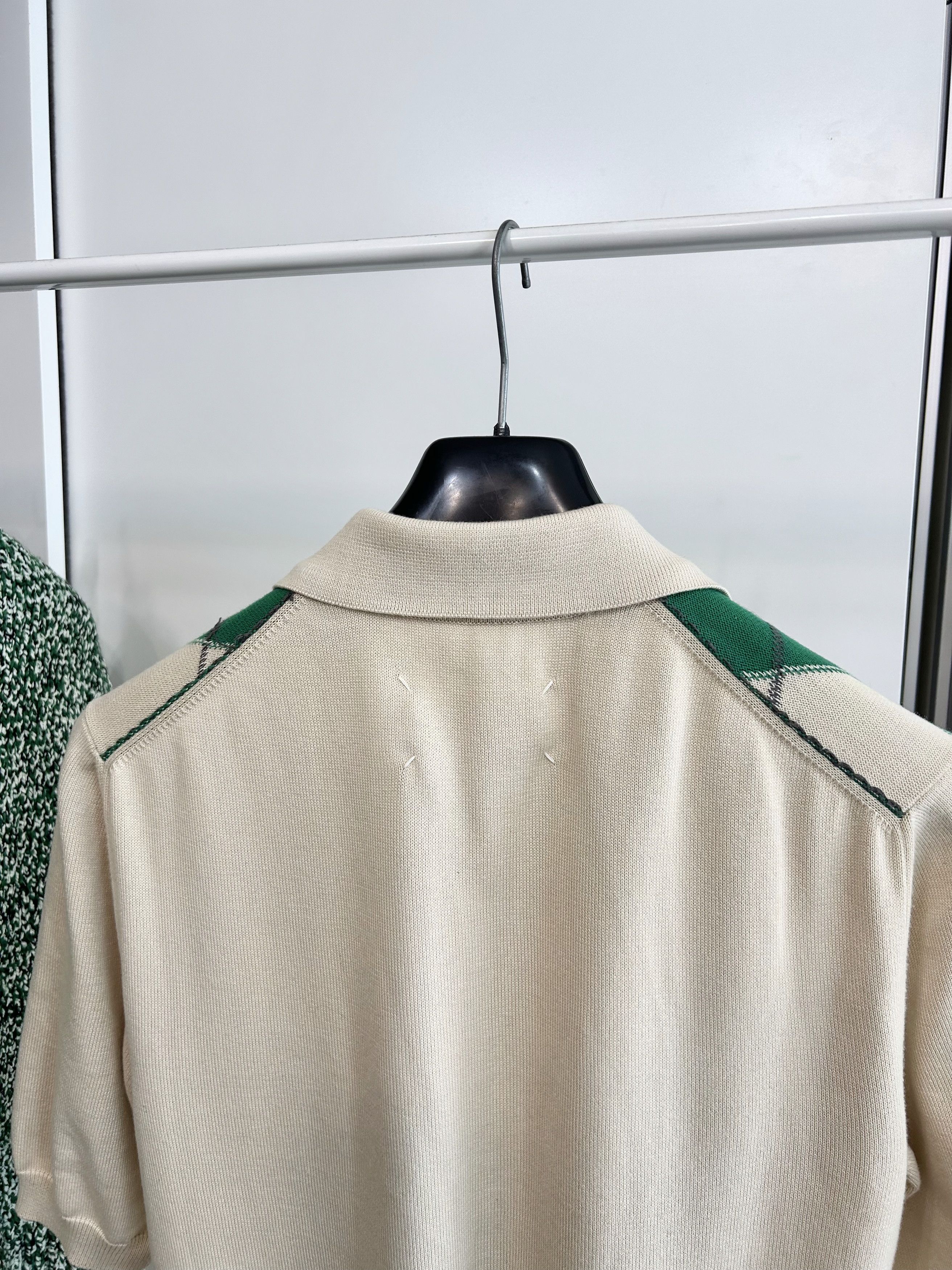 Maison Margiela MAISON MARGIELA Distressed Argyle Knit Polo Size US L / EU 52-54 / 3 - 7 Thumbnail
