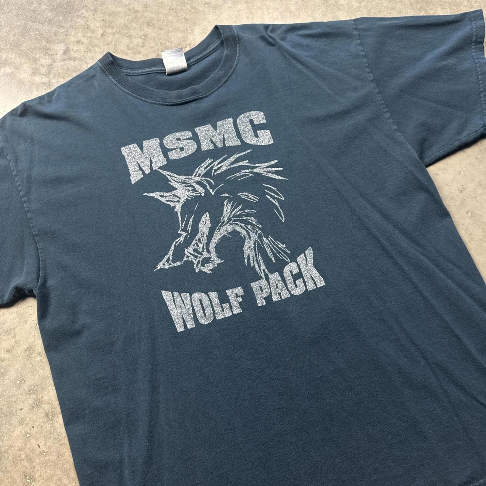 Other MSMC Wolf Pack Vintage Y2k Navy T-shirt Size US XL / EU 56 / 4 - 3 Thumbnail