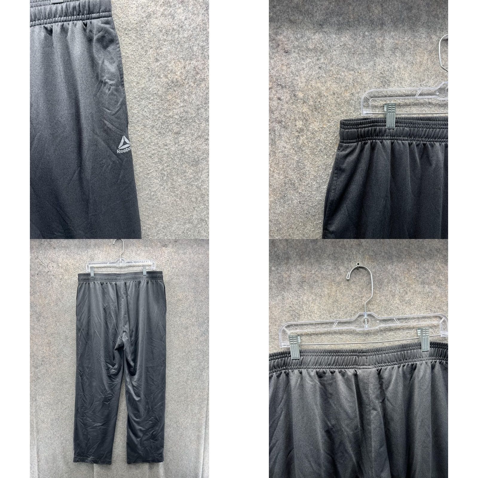 Reebok Reebok Track Pants Mens XL Black Stretch Elastic Waist Athletic Lightweight Size US 36 / EU 52 - 8 Thumbnail