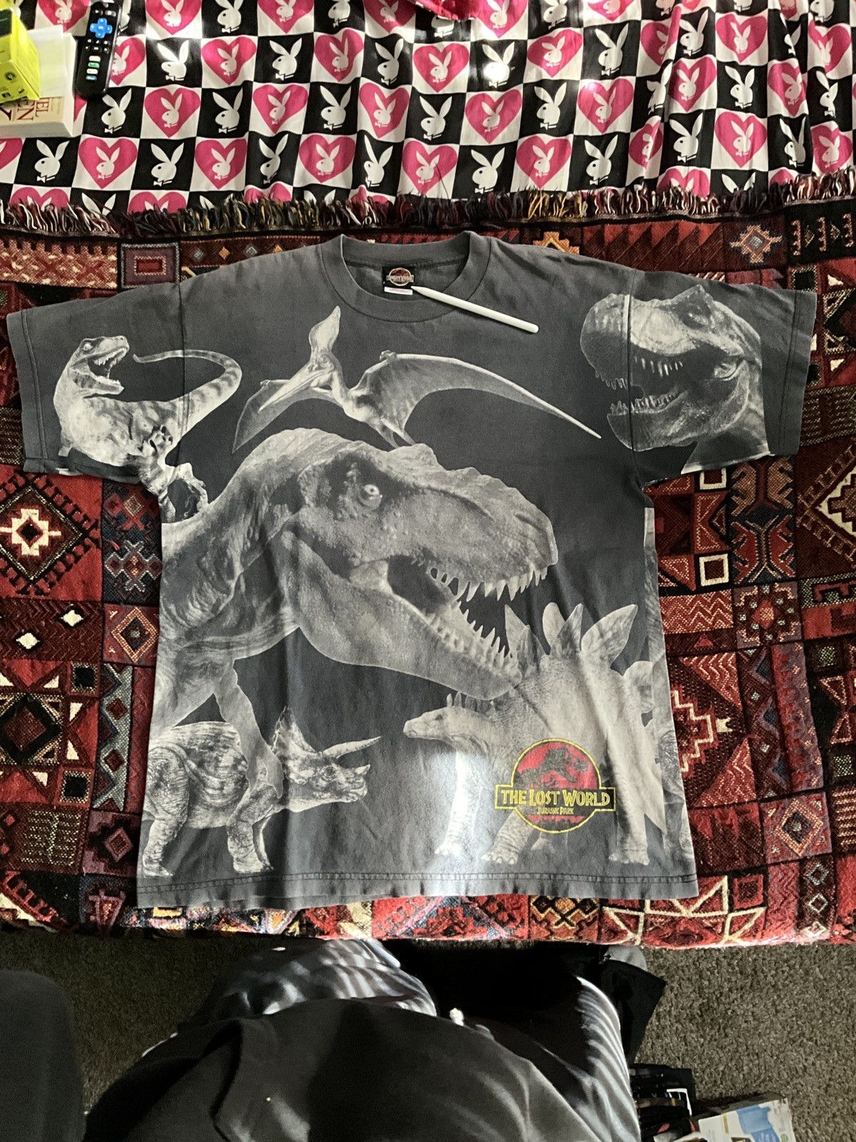 image of Disney x Vintage 90's Jurassic Park in Black, Men's (Size XL)