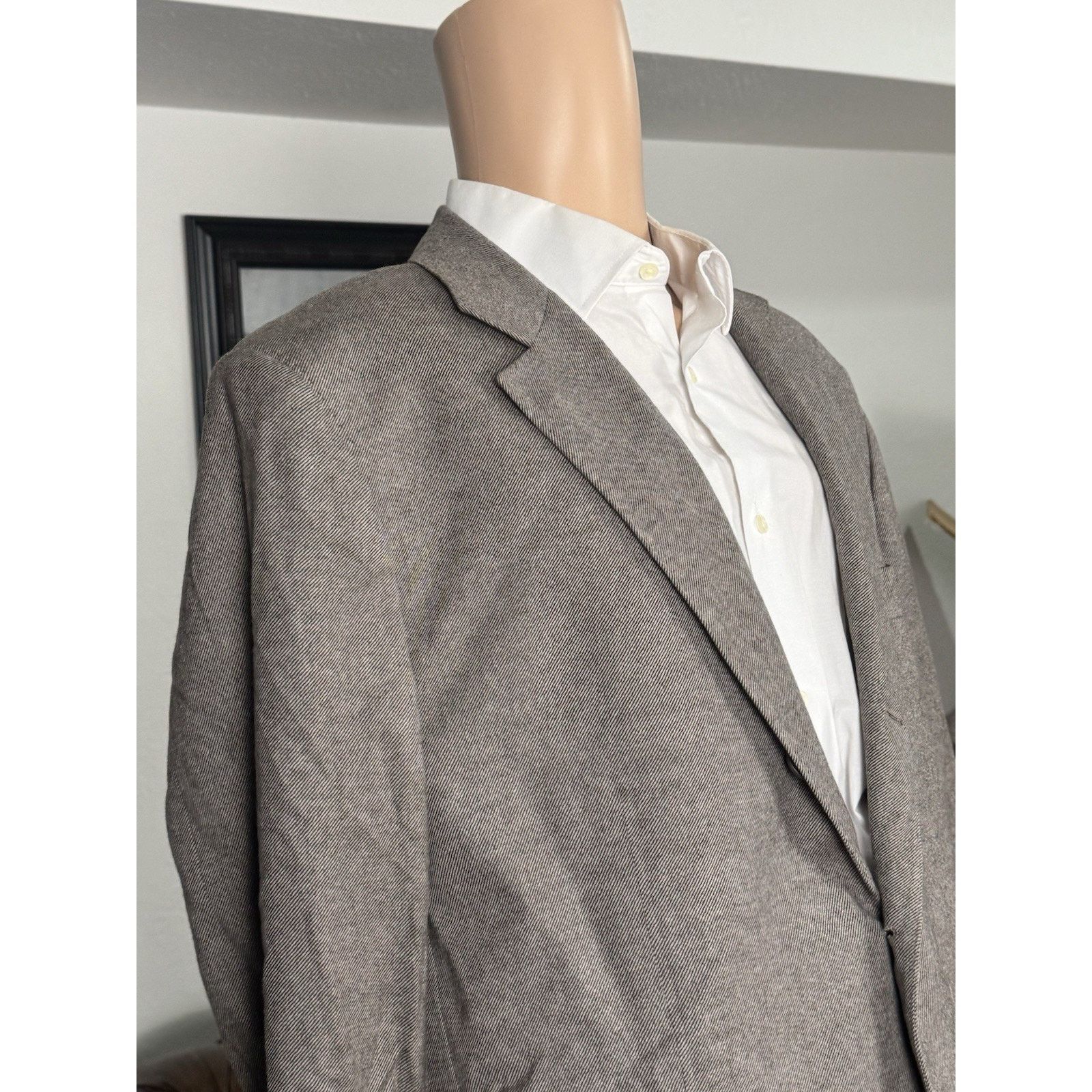 Brunello Cucinelli Brunello Cucinelli Wool Cashmere Silk Taupe Sportcoat 54/44 Size 44R - 4 Thumbnail