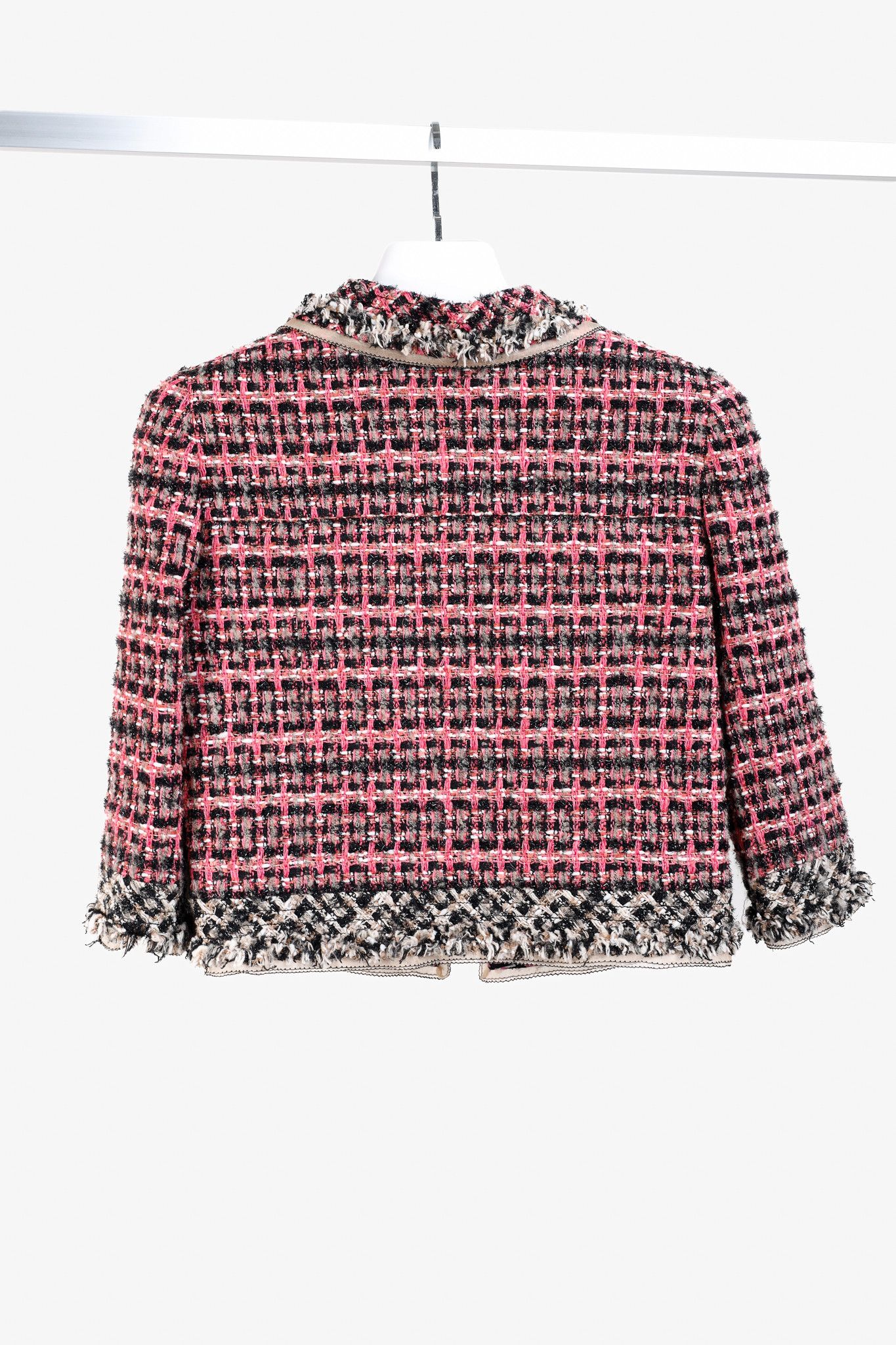 Oscar De La Renta Oscar de la Renta AW/10 Pink Cropped Tweed Blazer Size S / US 4 / IT 40 - 2 Thumbnail