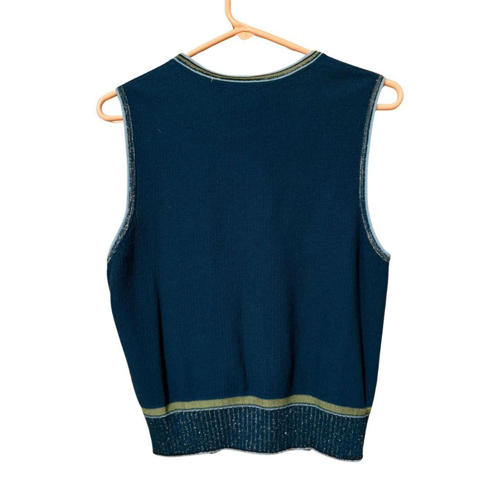 Other Vintage Anne Klein Sweater Vest, Sporty Tennis Style Size L / US 10 / IT 46 - 2 Thumbnail