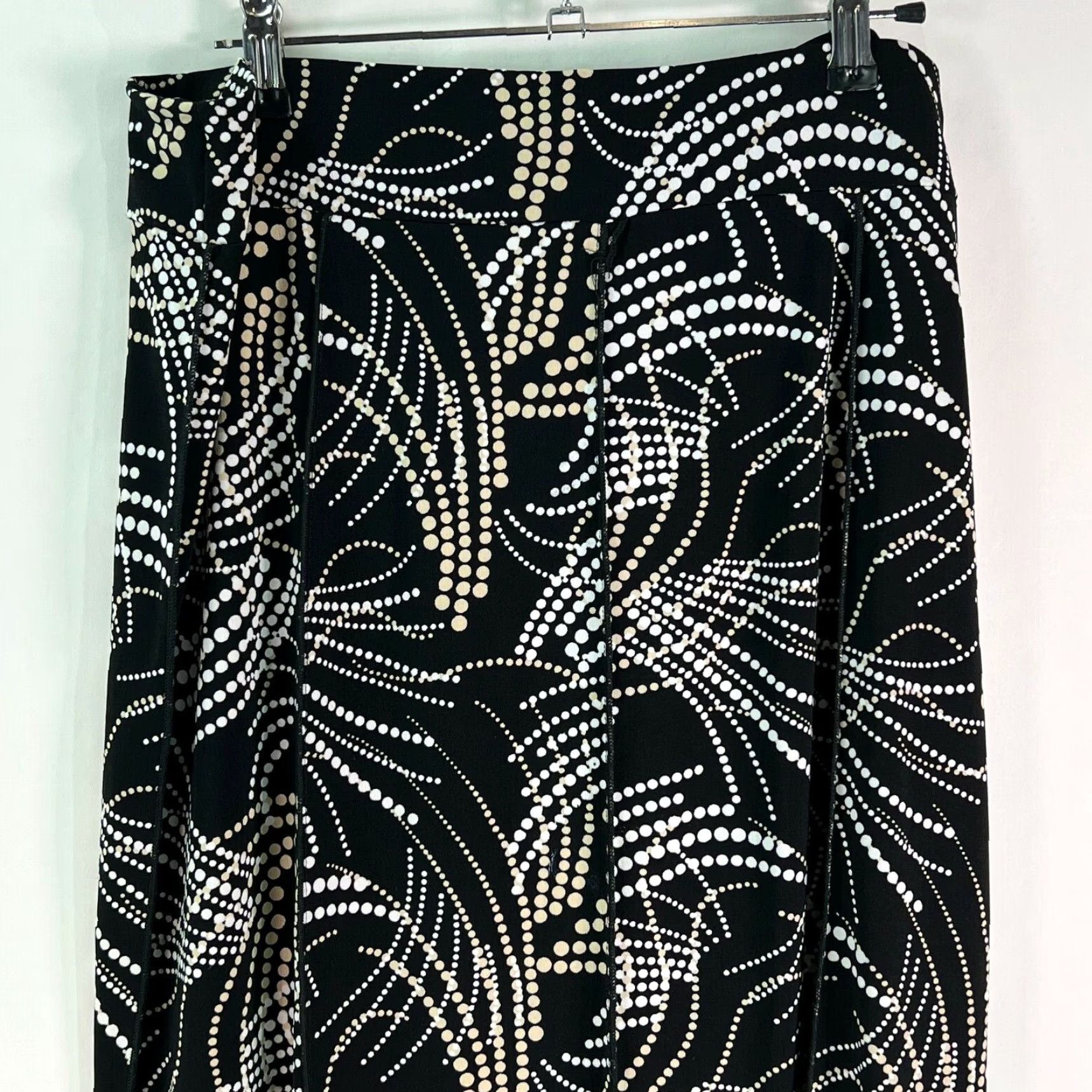 Vintage Suzie In The City Dotted Print Stretch Casual Black A Line Skirt Womens Size L Size 36" / US 14 / IT 50 - 4 Thumbnail