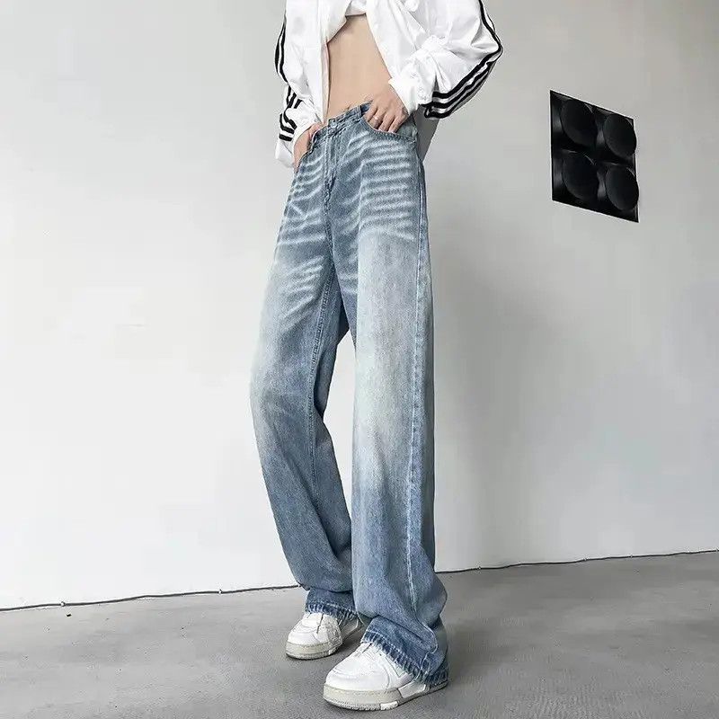 Japanese Brand Retro loose straight leg wide leg jeans Size US 32 / EU 48 - 6 Thumbnail