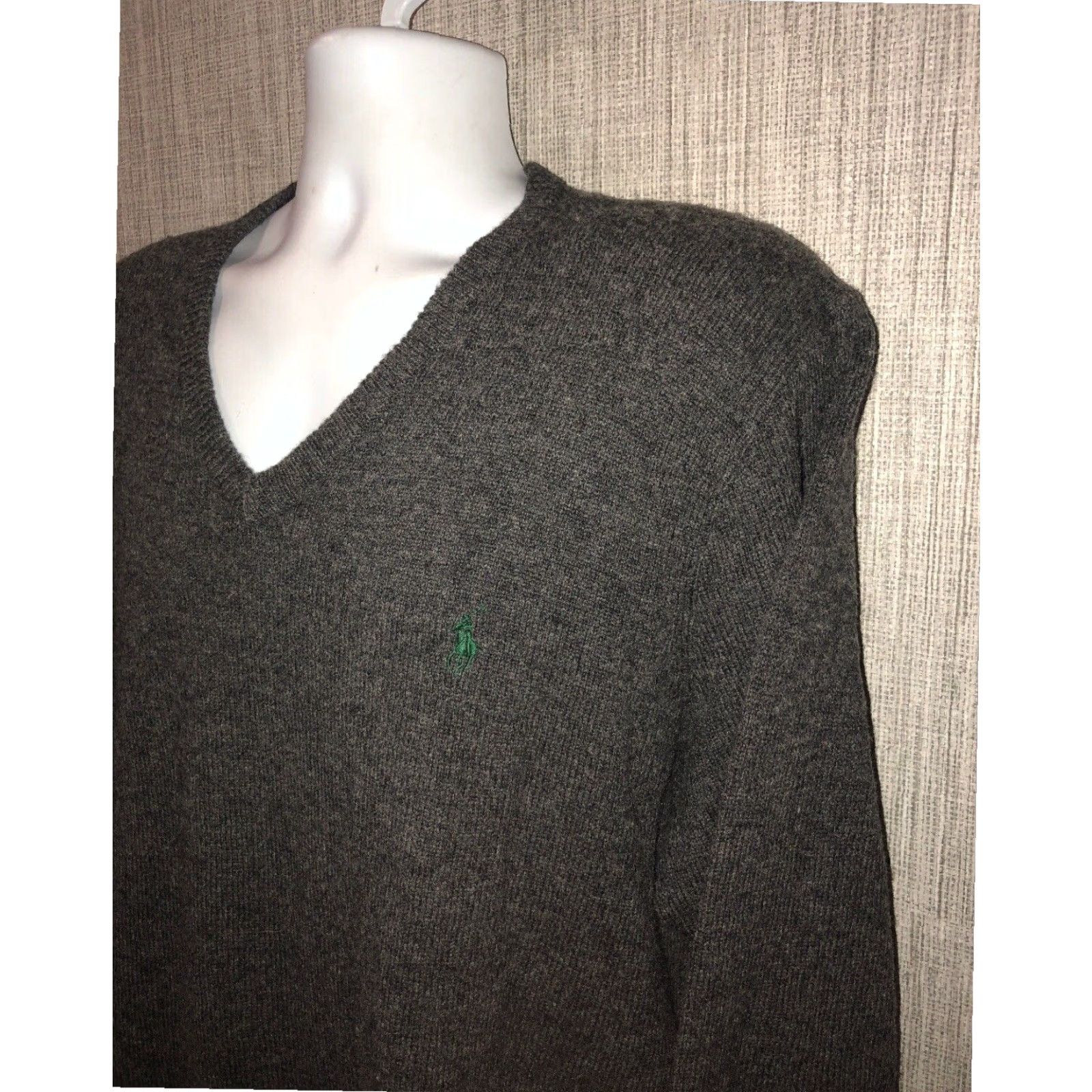 Polo Ralph Lauren Polo Ralph Lauren Lambswool V-Neck Sweater Adult XL Gray Mens Size US XL / EU 56 / 4 - 2 Thumbnail