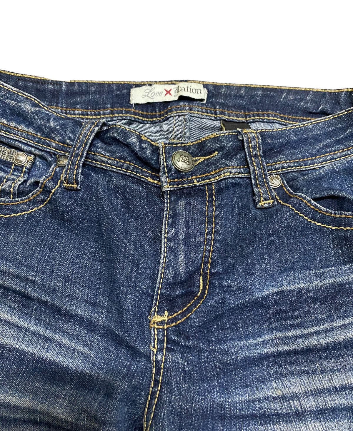 If Six Was Nine × Japanese Brand × Le Grande Bleu (L.G.B.) Rare Design Vintage Brand Love Ration Flared Jeans 2000s Size US 30 / EU 46 - 5 Thumbnail