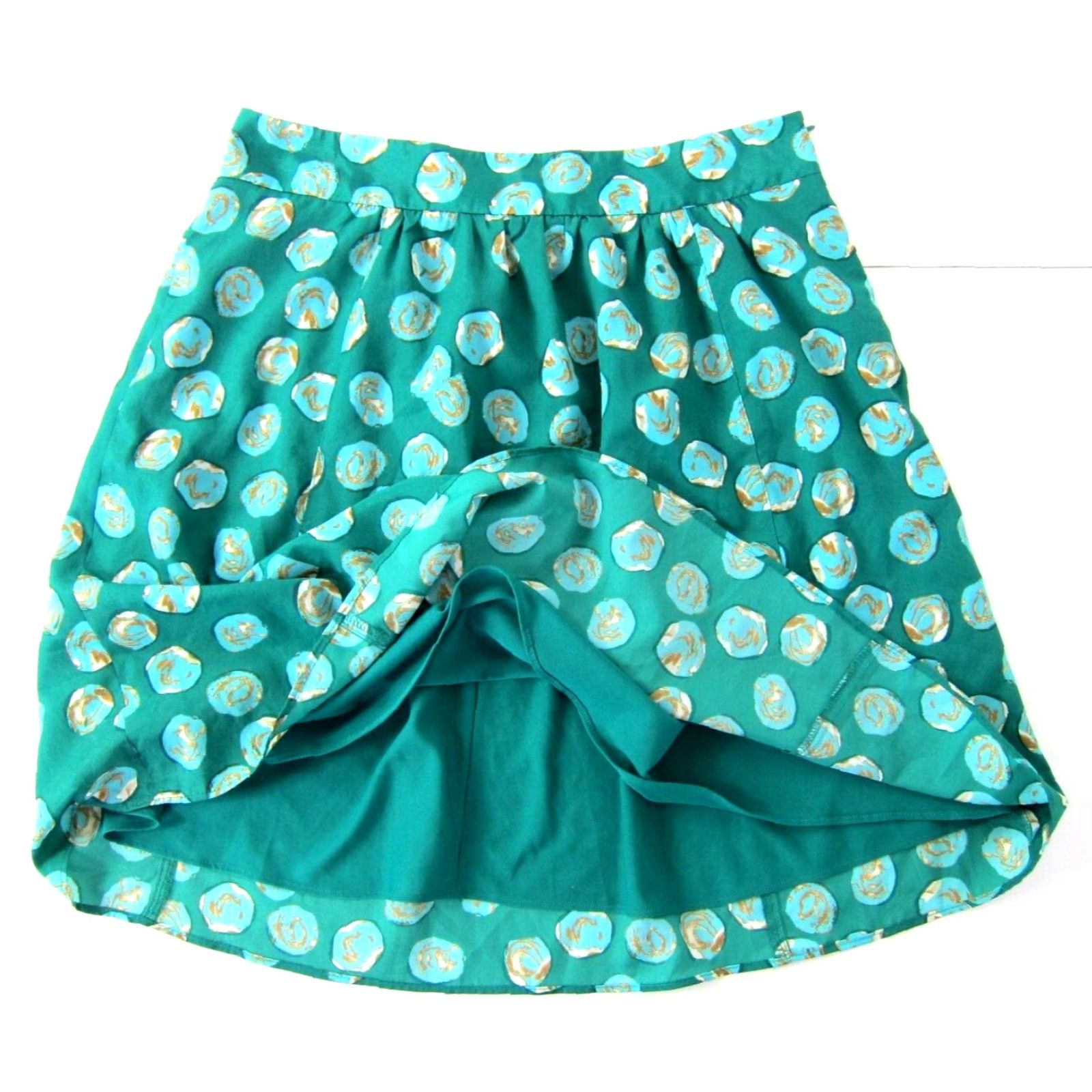 Vintage NWT The Limited Polyester Green Polka Dot A-Line Skirt Medium Womens Casual Knee Length Lined Pattern: Polka Dot Size 32" / US 10 / IT 46 - 5 Thumbnail