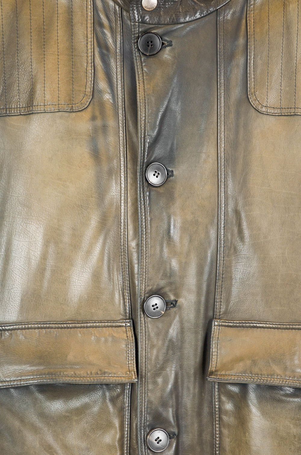 Gucci Gucci Vintage Distressed Leather Field Jacket – Size 50 Size US M / EU 48-50 / 2 - 8 Thumbnail